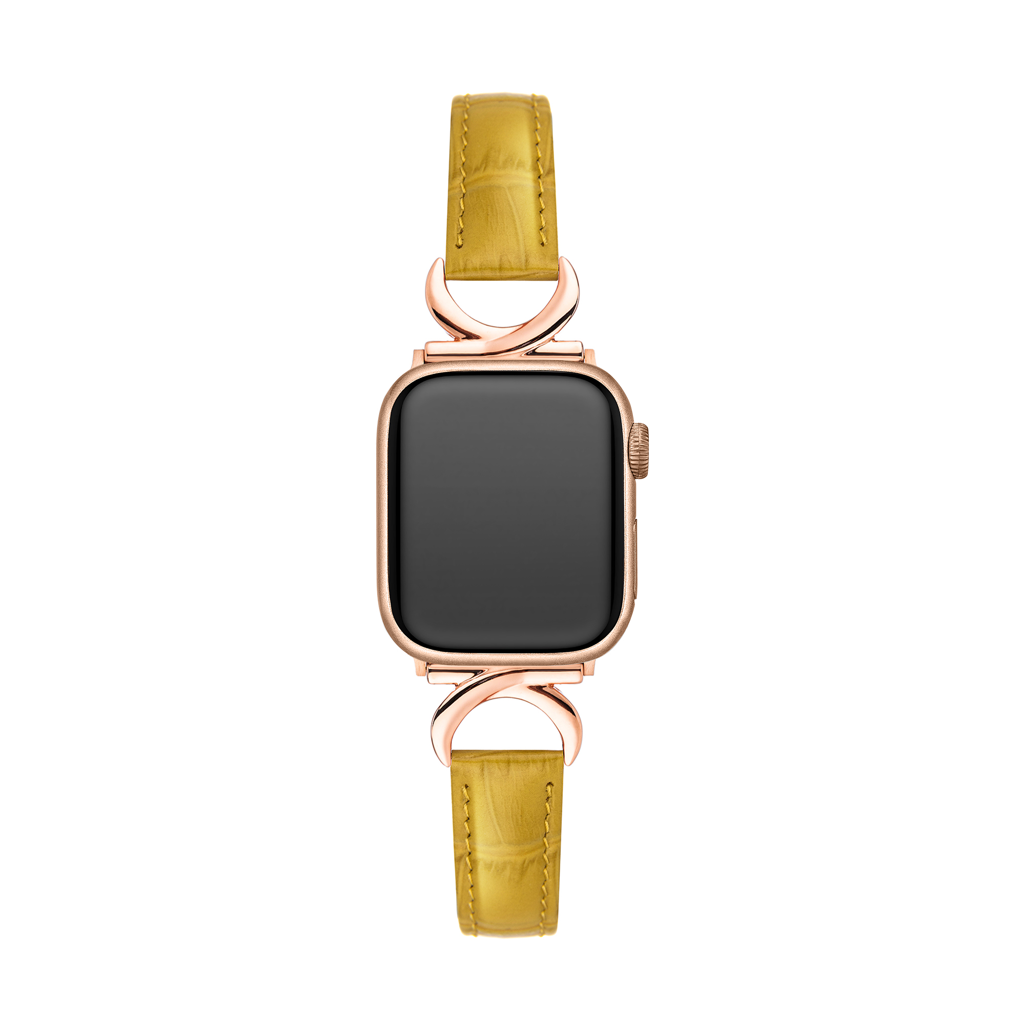 Bamboo Grainy Patent Leather Watch Band for Google