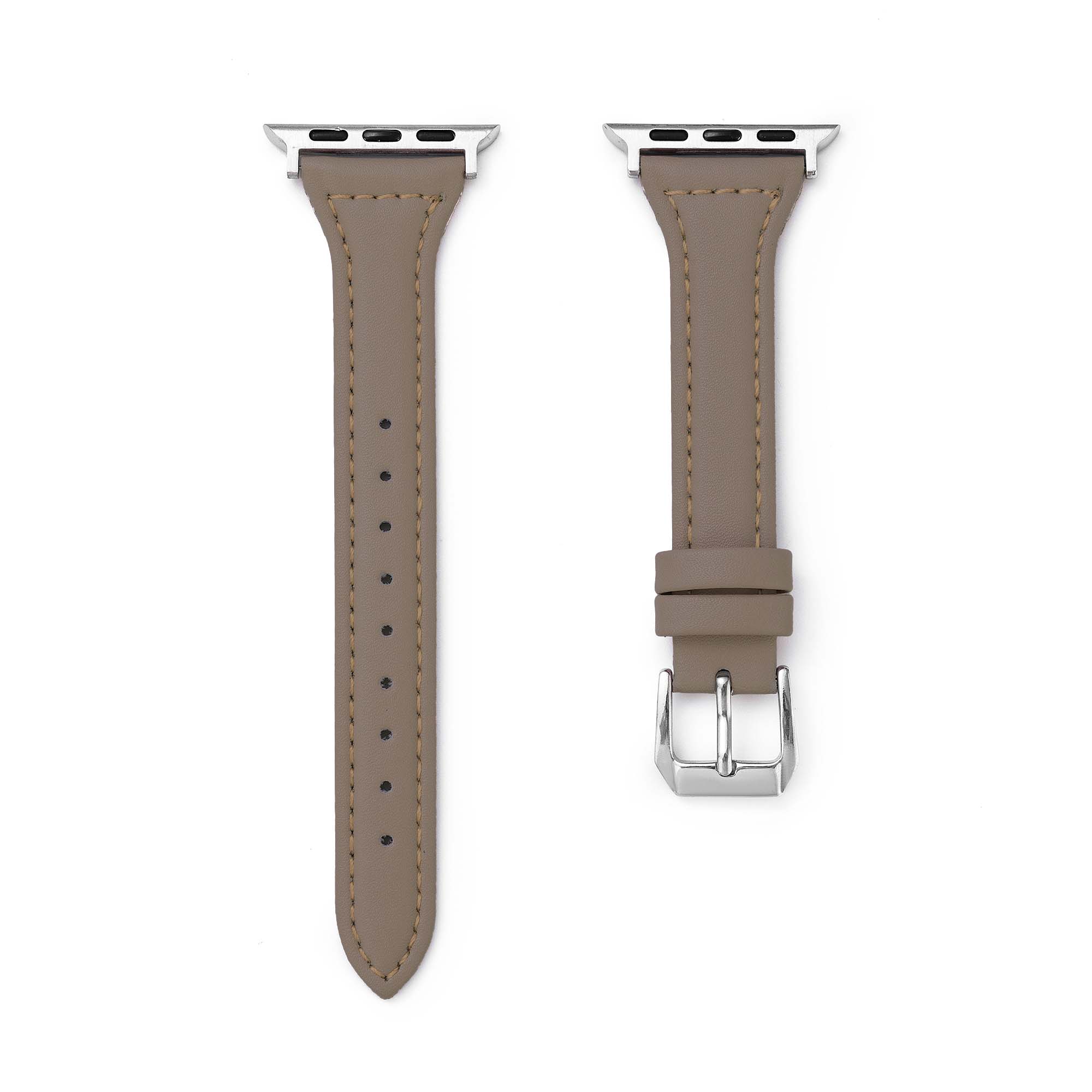 سوار ساعة من الجلد الطبيعي بتصميم بسيط لساعة Apple Watch
