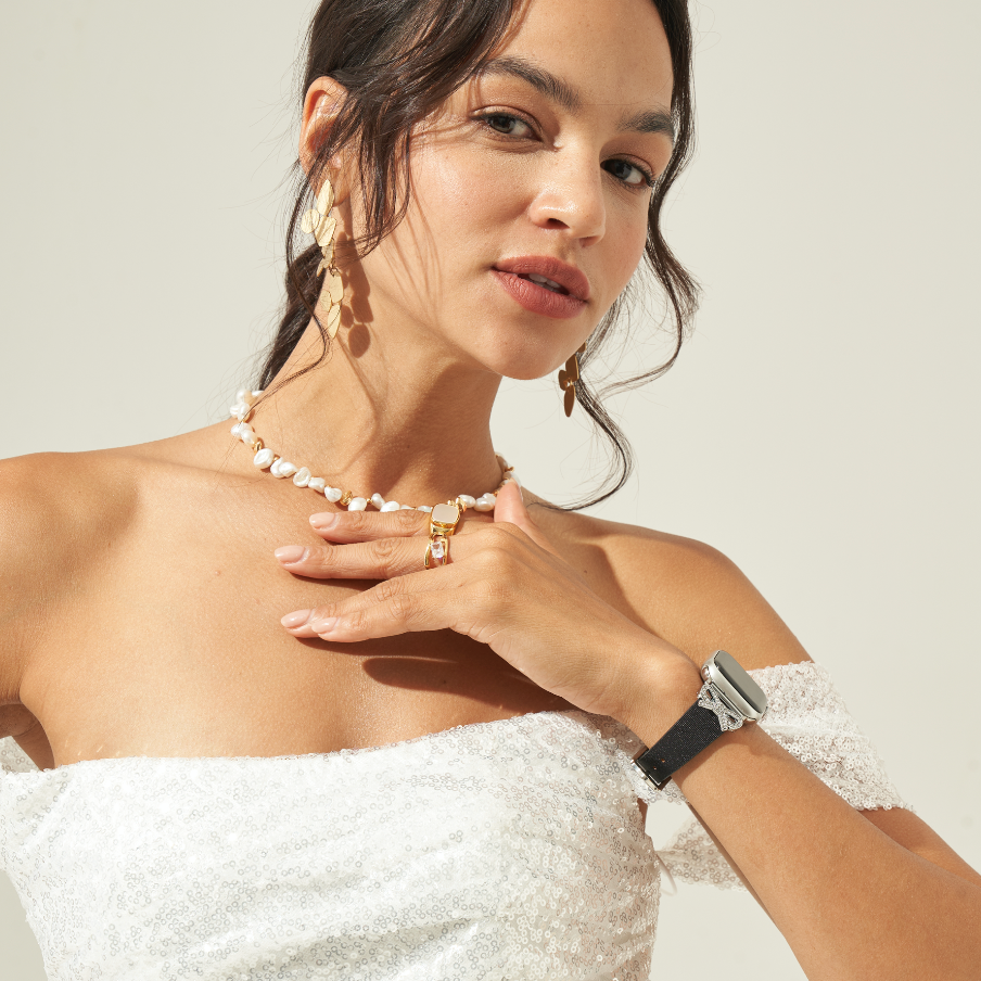 クリスタル 蝶結び 腕時計バンド