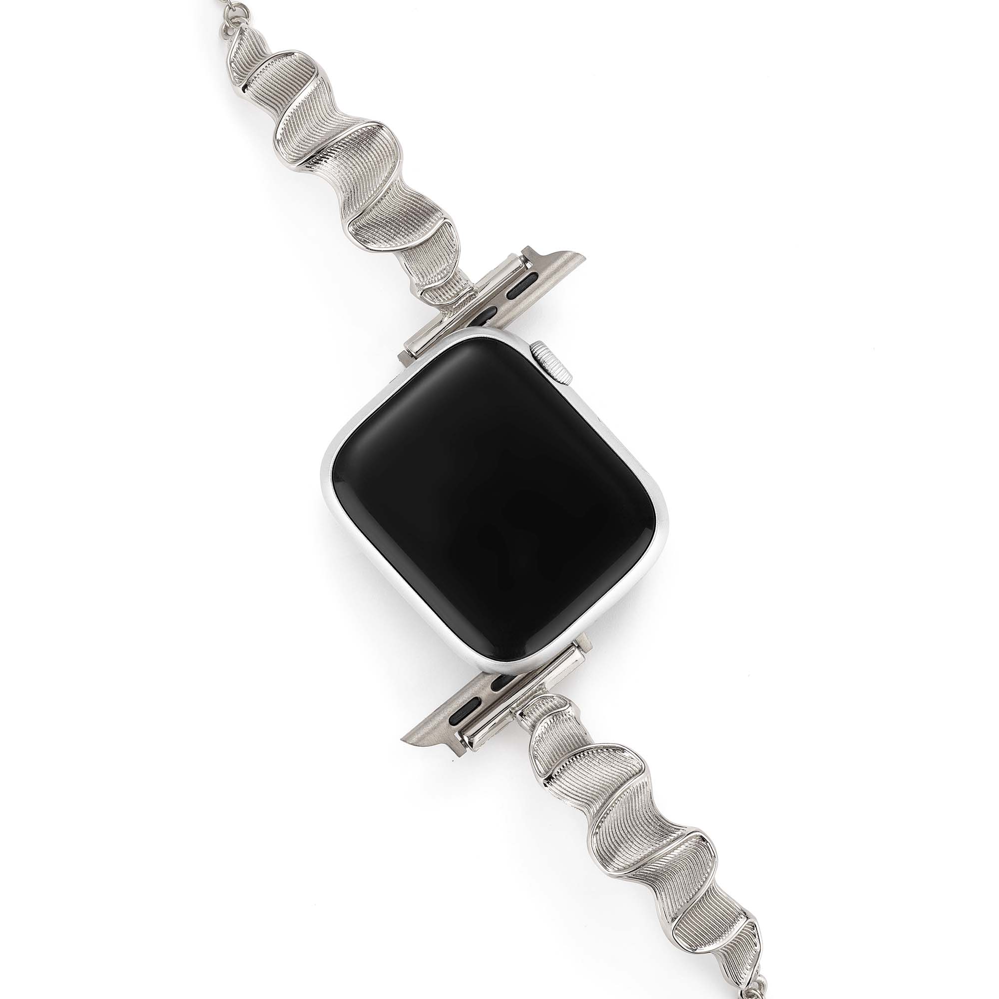 Sleek Wavy Metal Watch Band for Fitbit