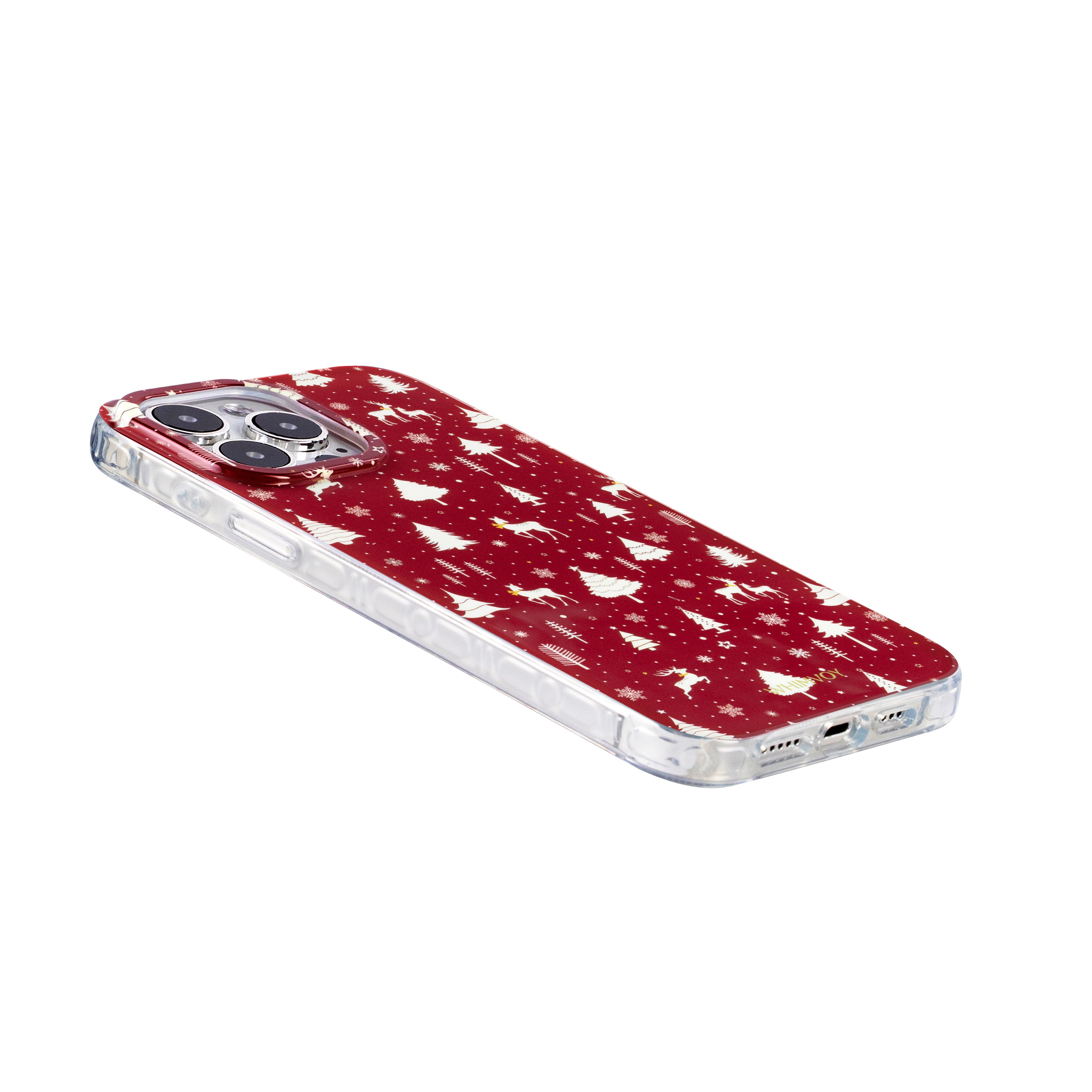 クリスマスツリープリントのスマホケース