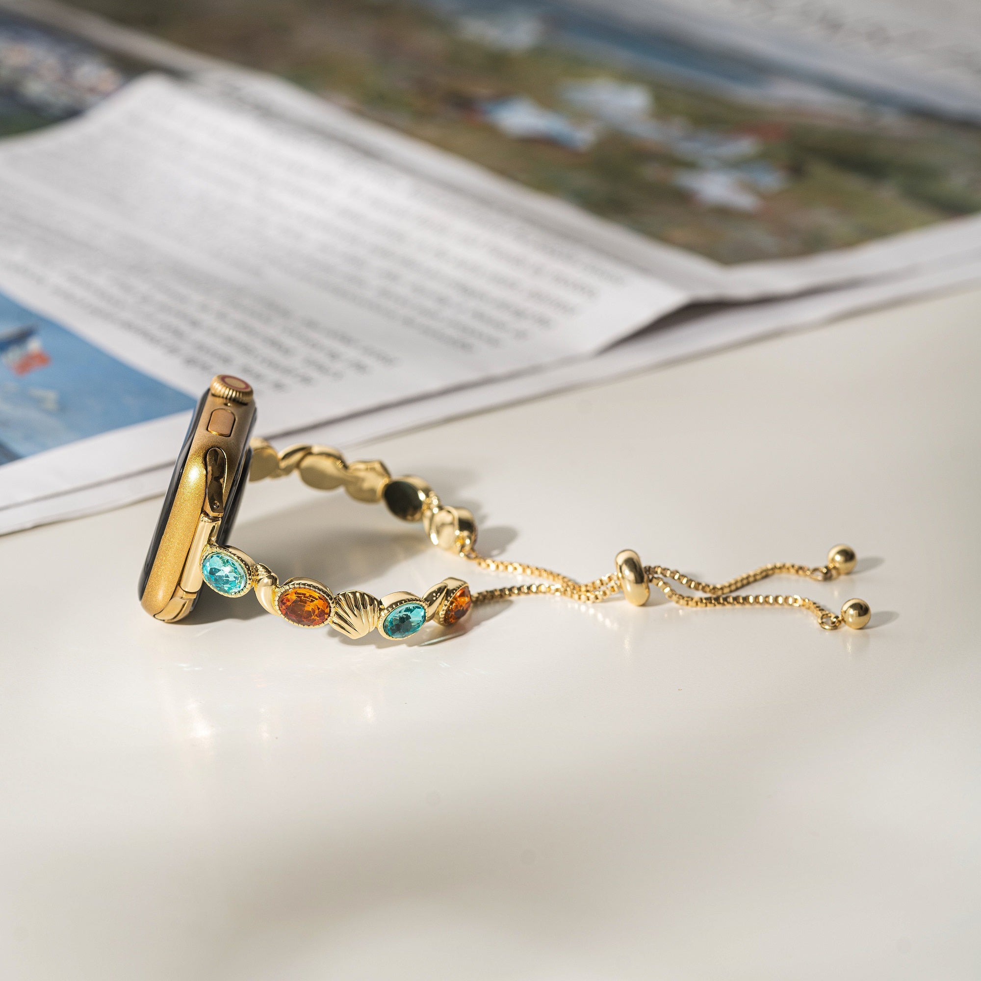 Tidal Gem 14ct Gold Plated Watch Band for Galaxy