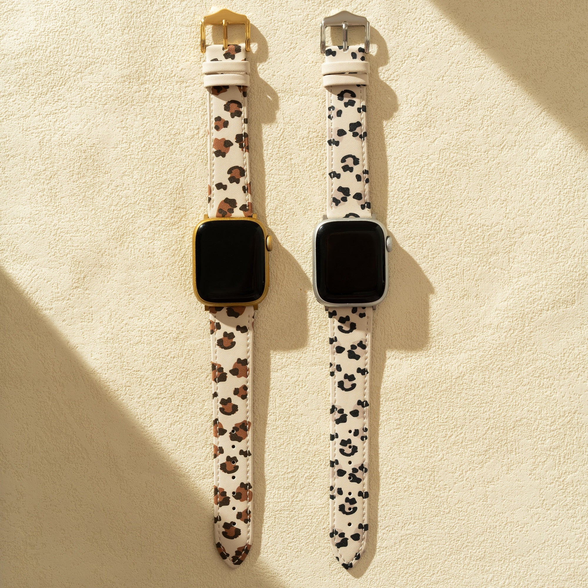 Women's Leopard Print Leather Watch Band for Google