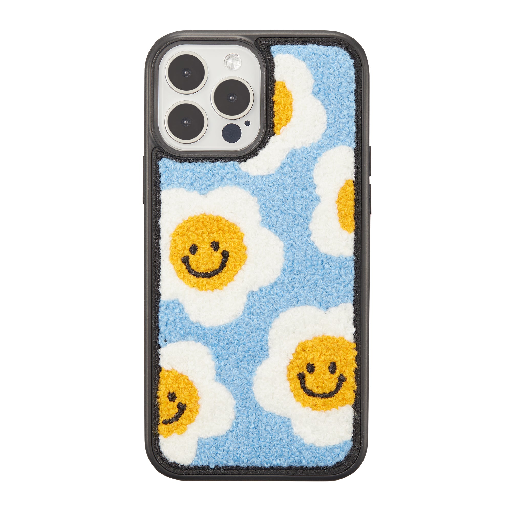 Plush Smiley Floral Phone Case