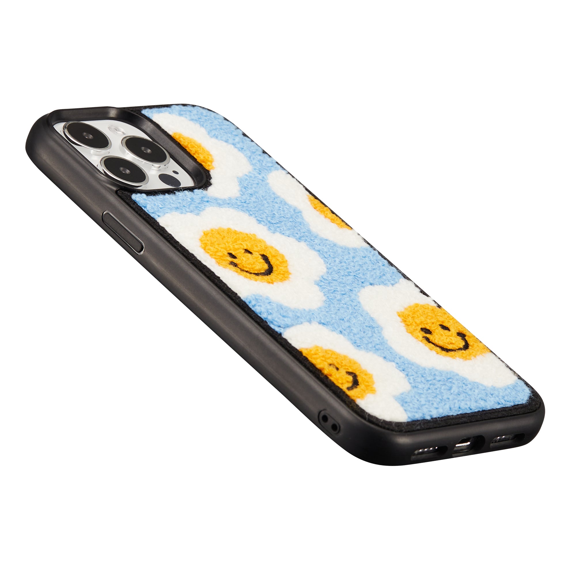 Plush Smiley Floral Phone Case