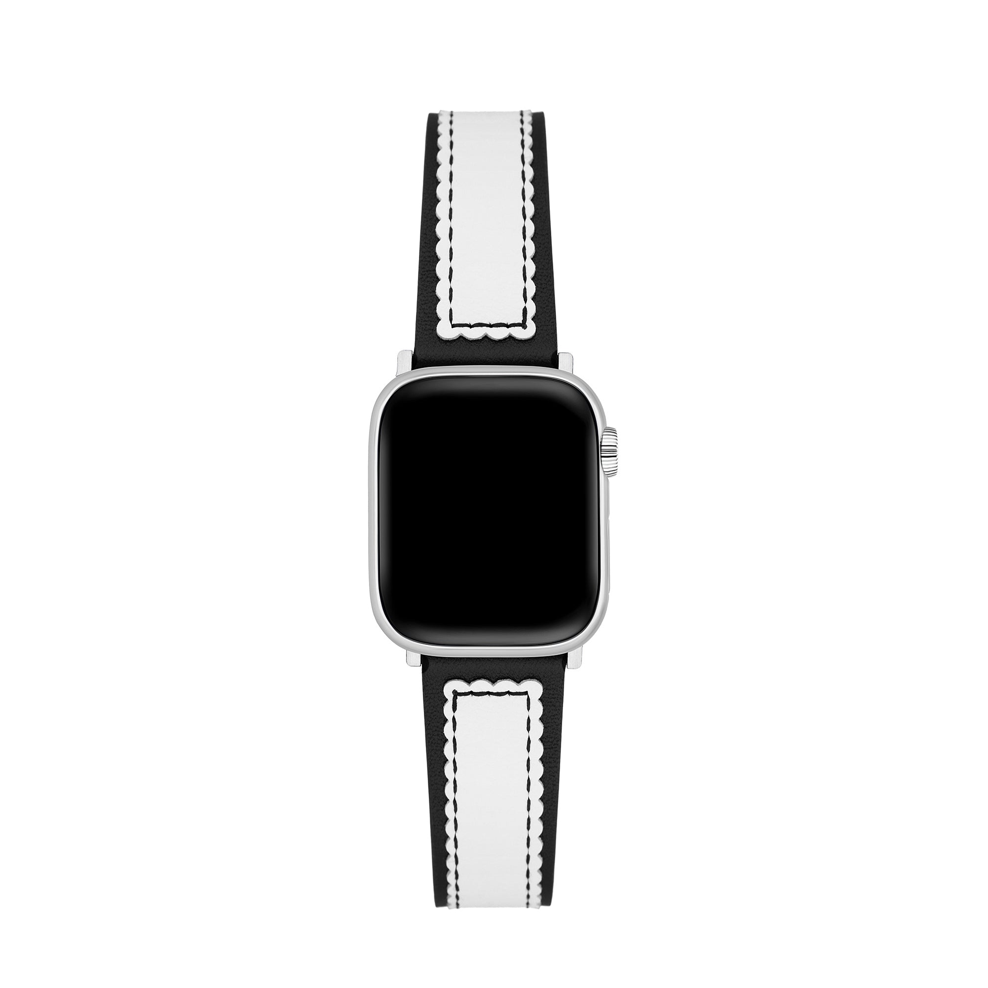 Apple Watch用レディーススカラップツートンレザーウォッチバンド