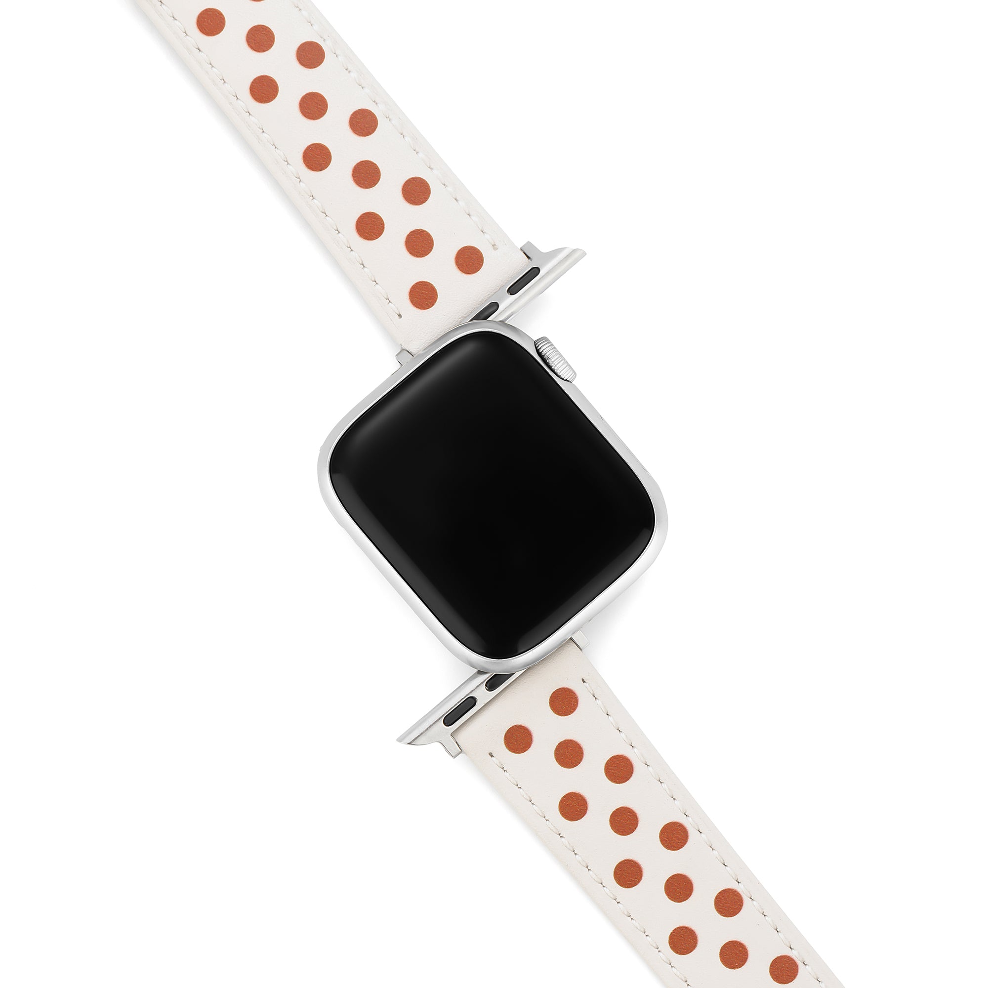 سوار ساعة أبل للنساء من الجلد منقوش بنقشة بولكا دوت 