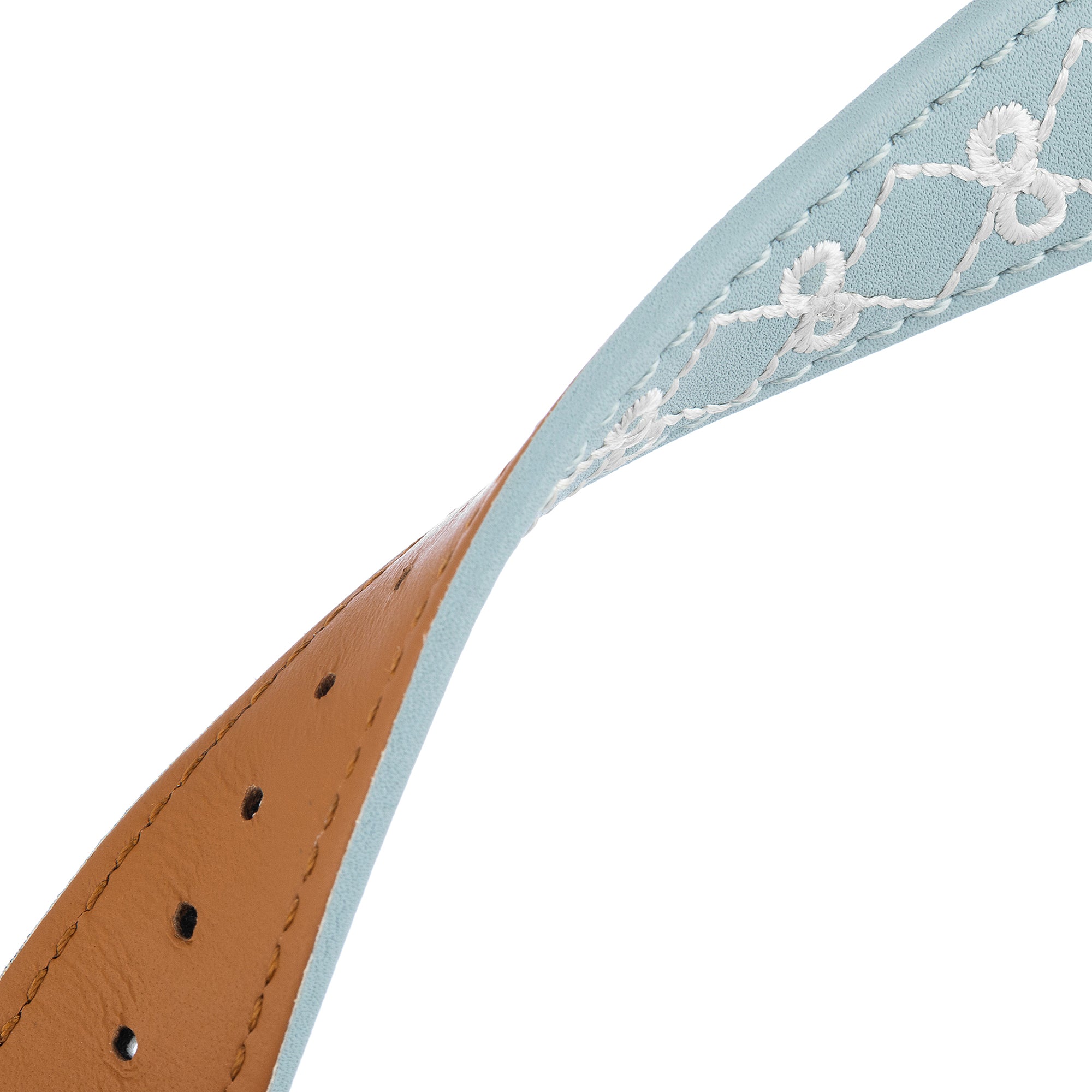 レディース 刺繍入り リボンレザー ウォッチバンド Apple Watch用