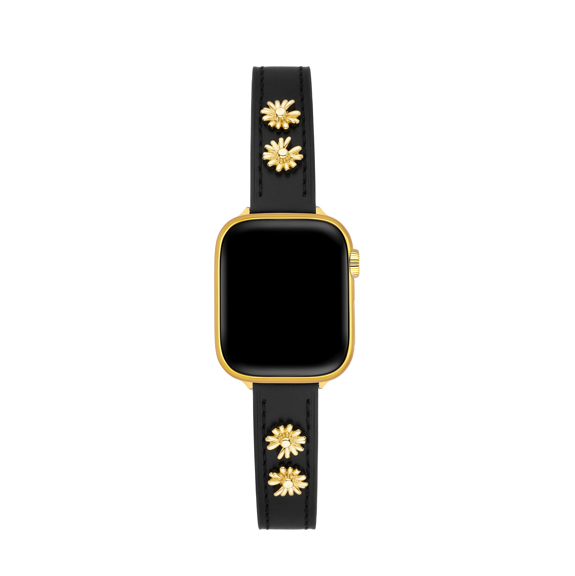 14ct Gold / Platinum Plated Daisy Leather Watch Band for Apple Watch