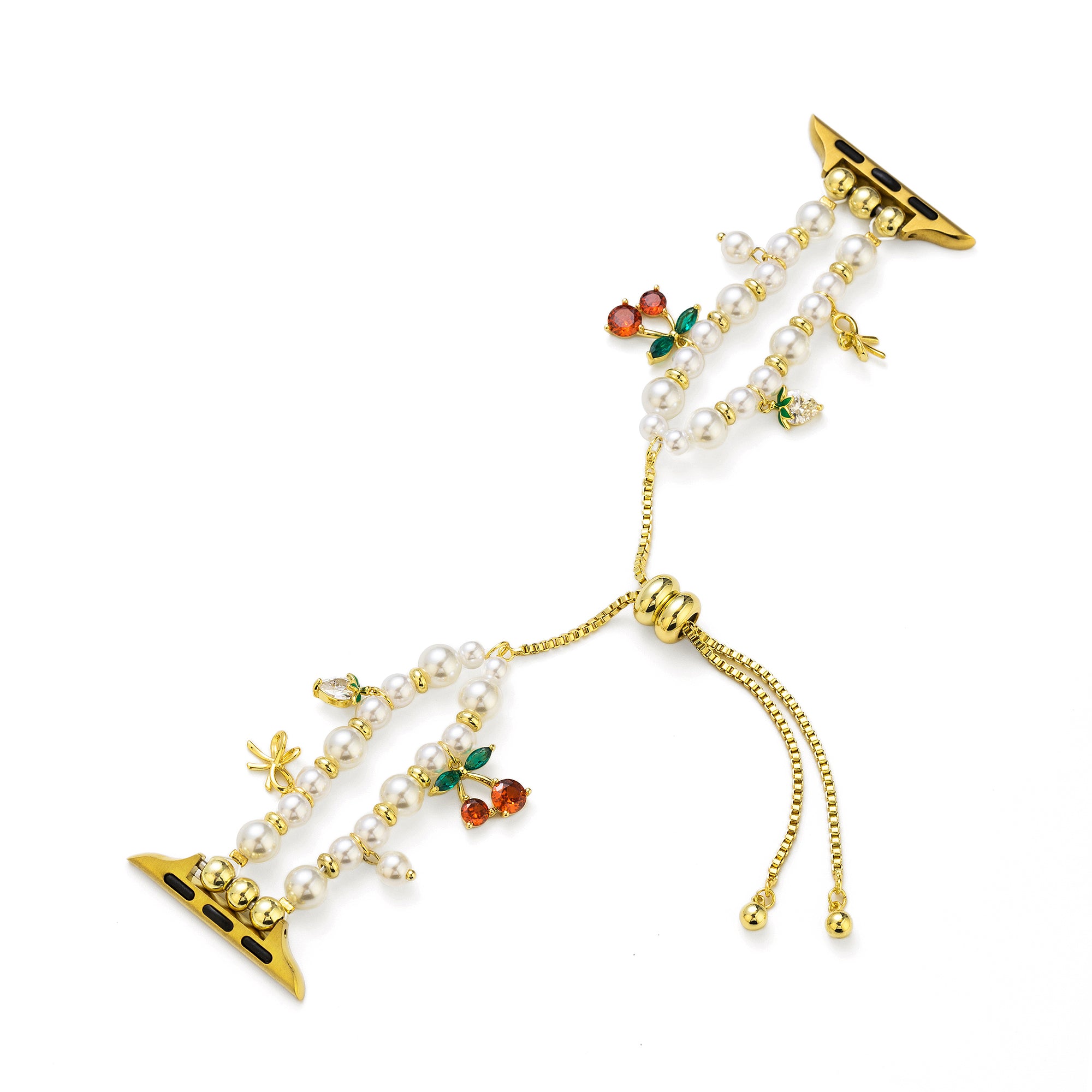 14ct Gold Plated Pearl Charm Watch Band