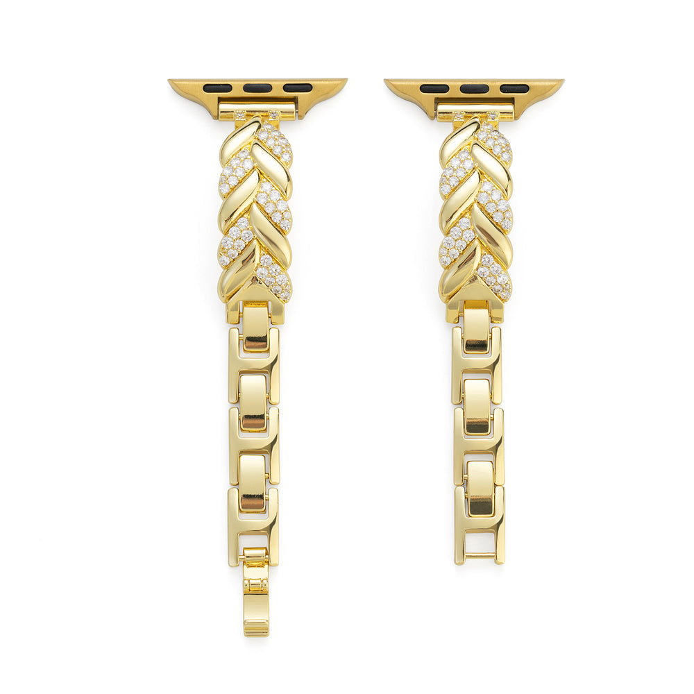 Copper Watch Chain Zircon Braided Copper Watch Band for Apple Watch