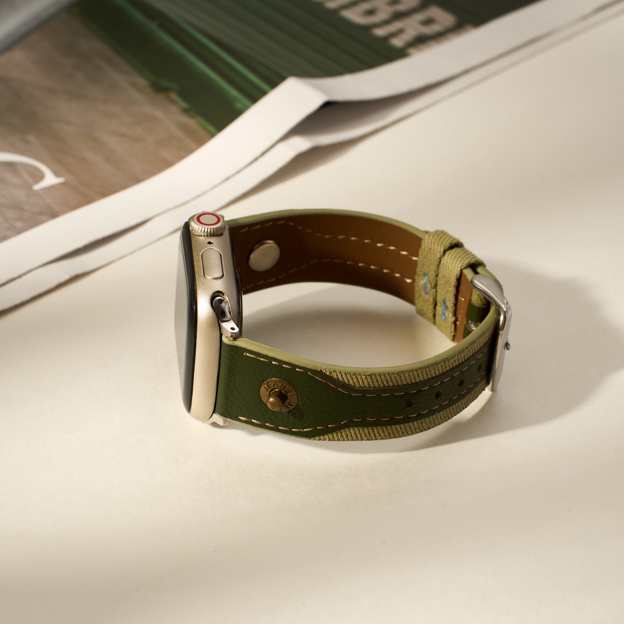 Retro Stitch Leather Watch Band for Apple Watch