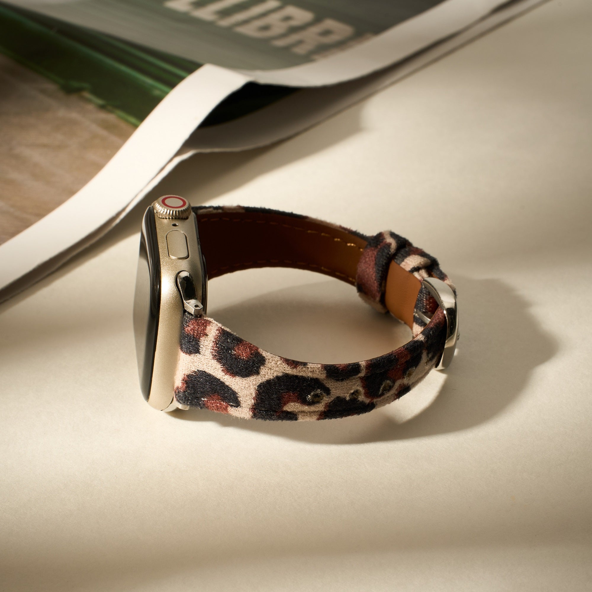 Leopard Suede Watch Band for Apple Watch