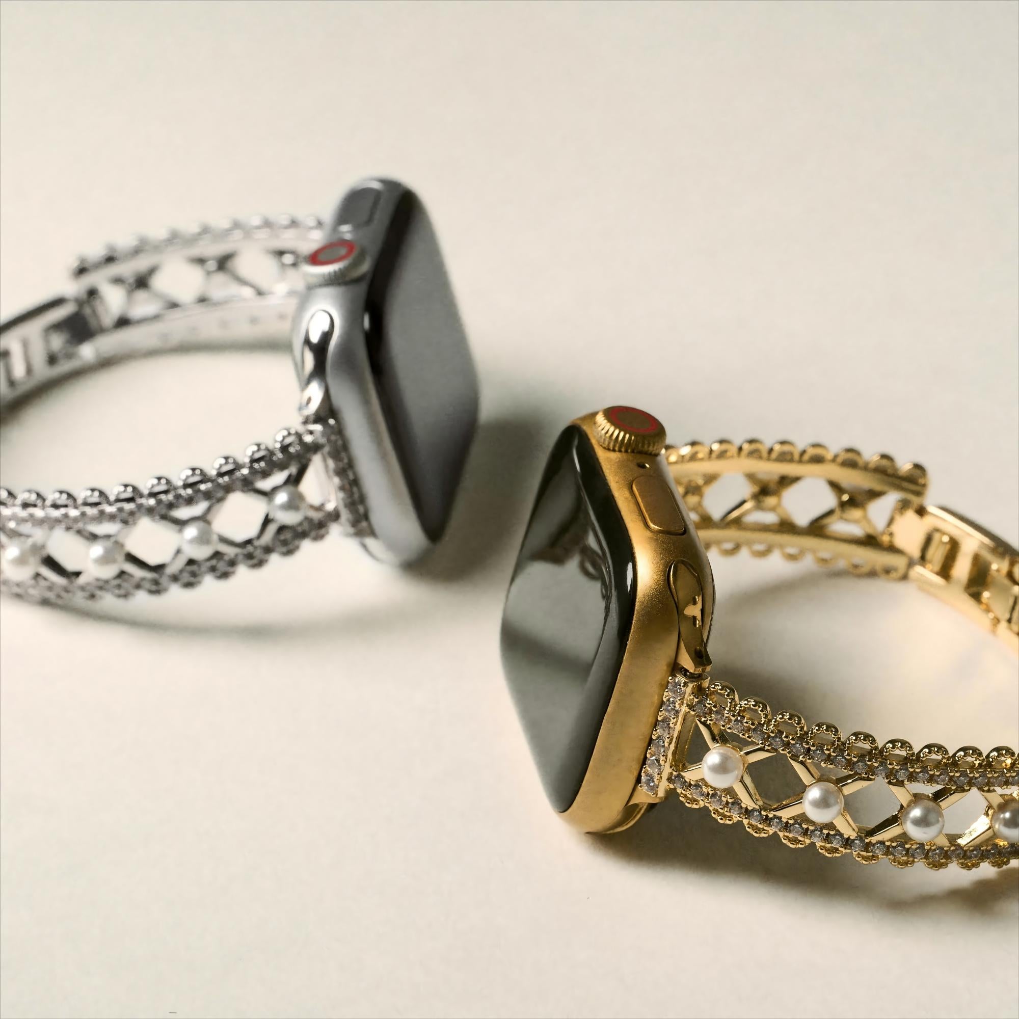 Women's Lace-Inspired Pearl Watch Band for Galaxy