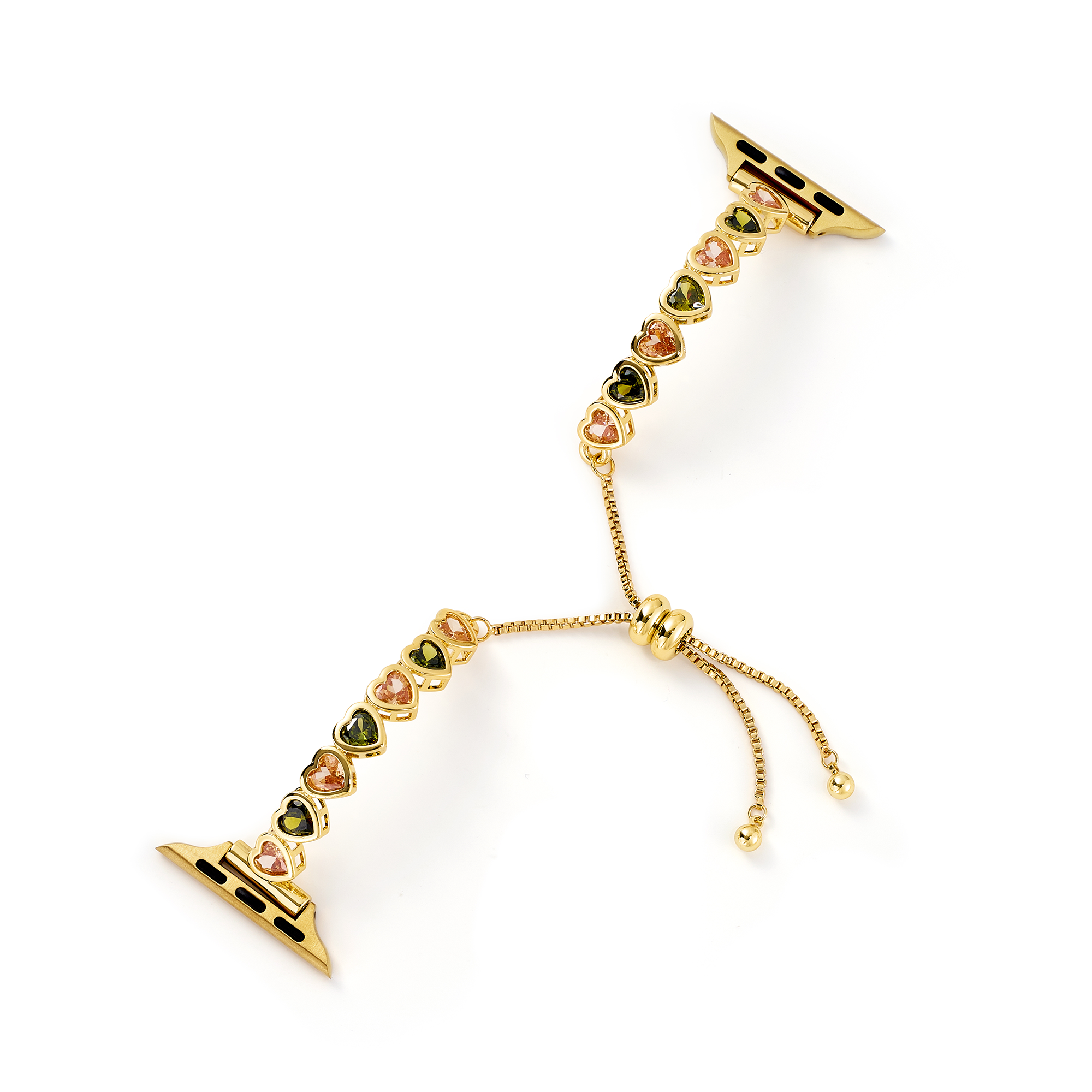 Rainbow Love 14k Gold / Platinum Plated Watch Band for Apple Watch