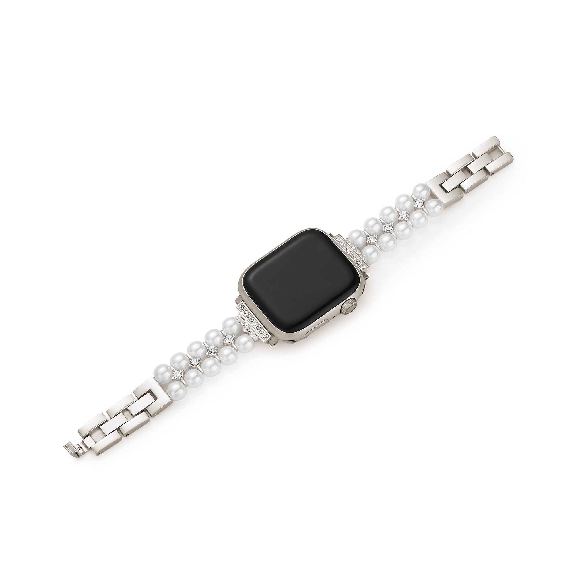 Women's Pearl Rhinestone Metal Watch Band for Fitbit