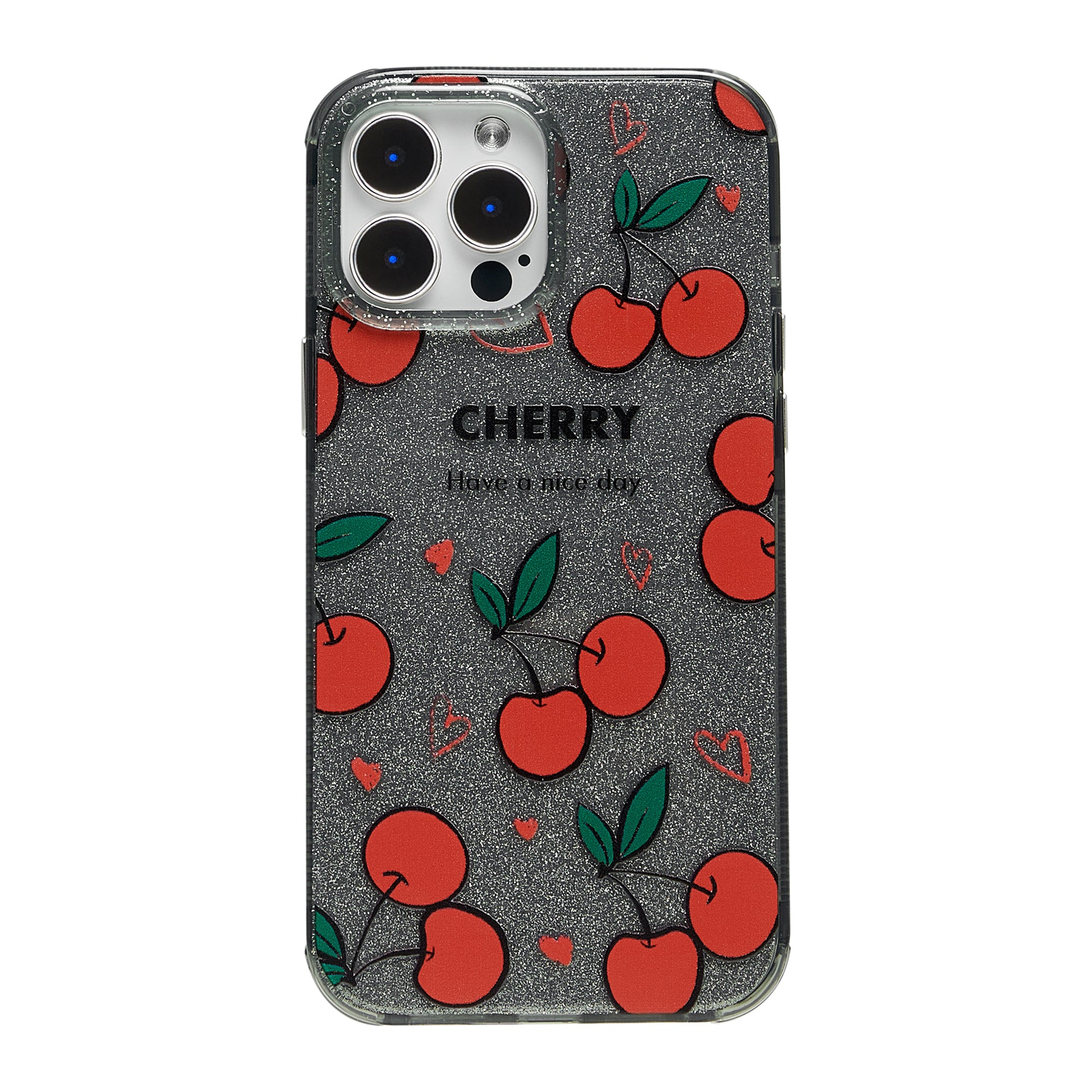 Cherry Bomb Silver Glitter Phone Case
