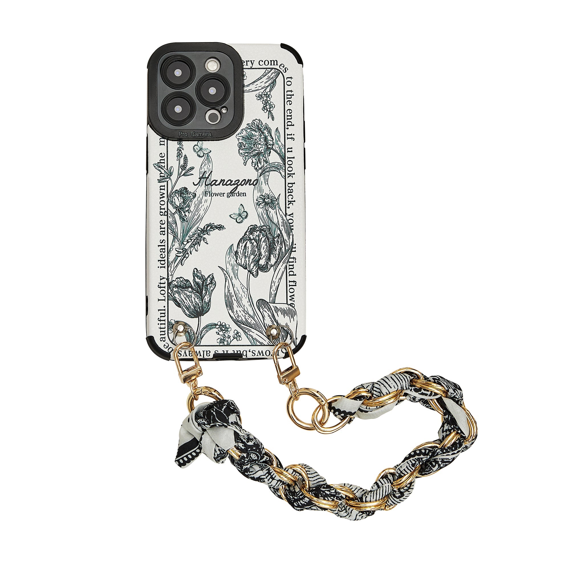 Cross-body Vintage Floral Phone Case with Chain