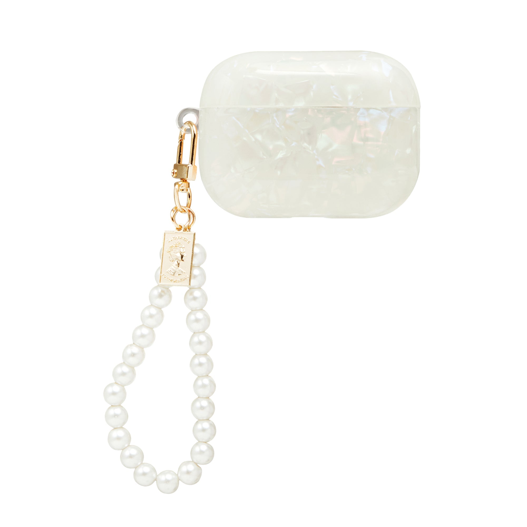 Laser AirPods Case with Pearl Chain