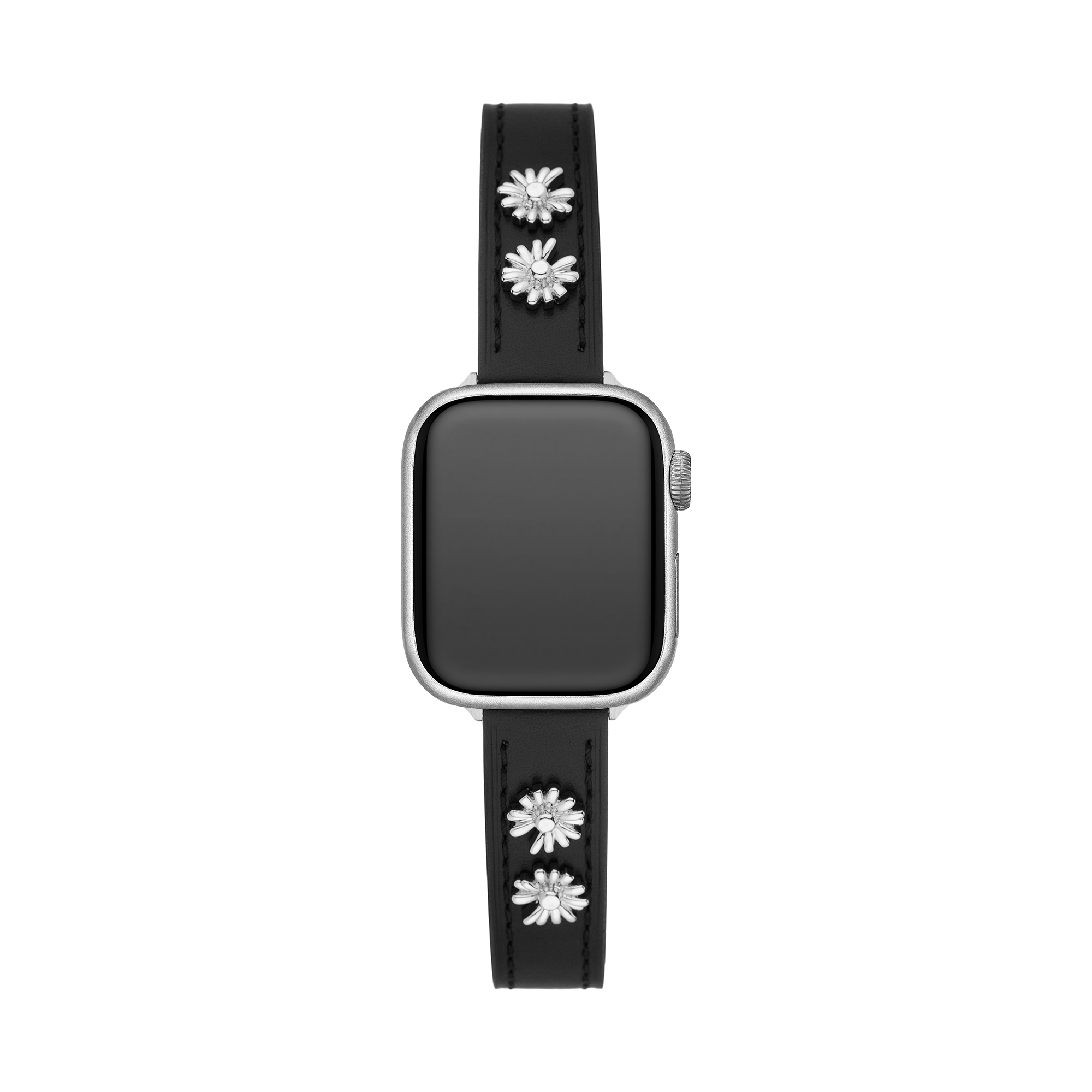 14k Gold / Platinum Plated Daisy Leather Watch Band for Apple Watch