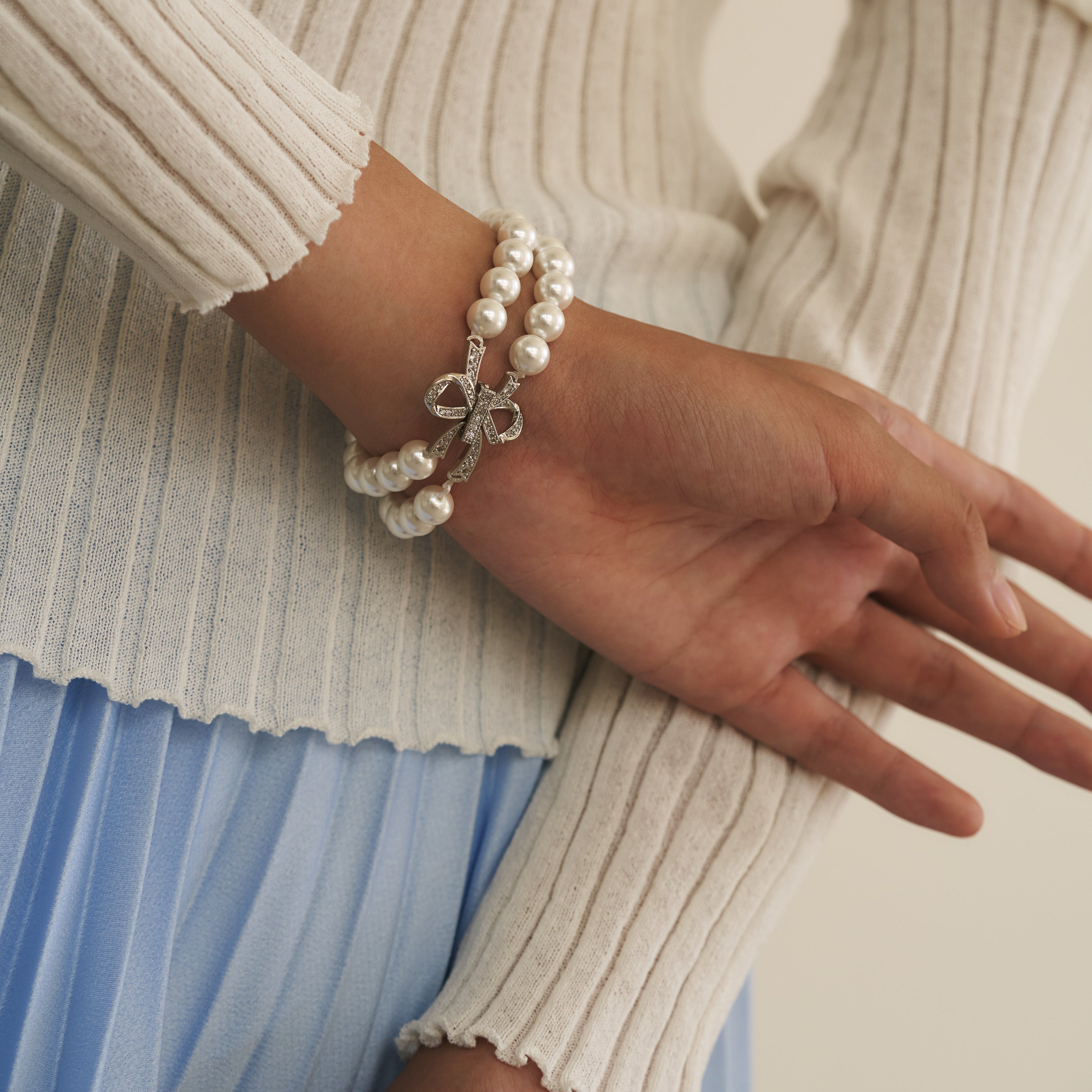 Double Pearl-Beaded Watch Band for Apple Watch