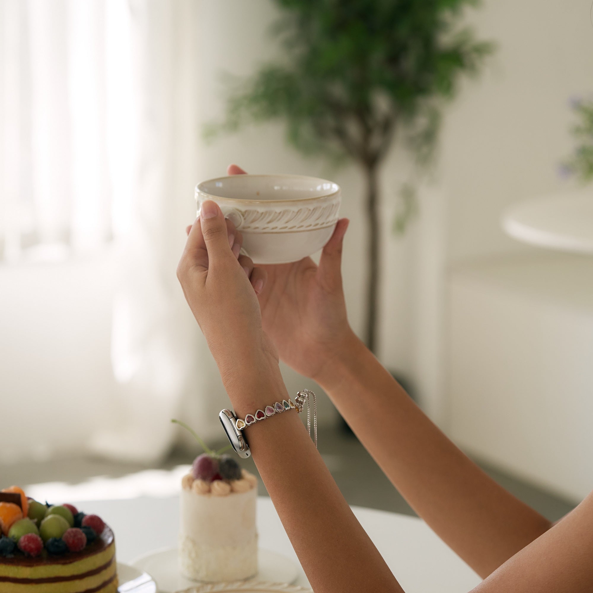 Fitbit用レインボーラブ14金メッキウォッチバンド