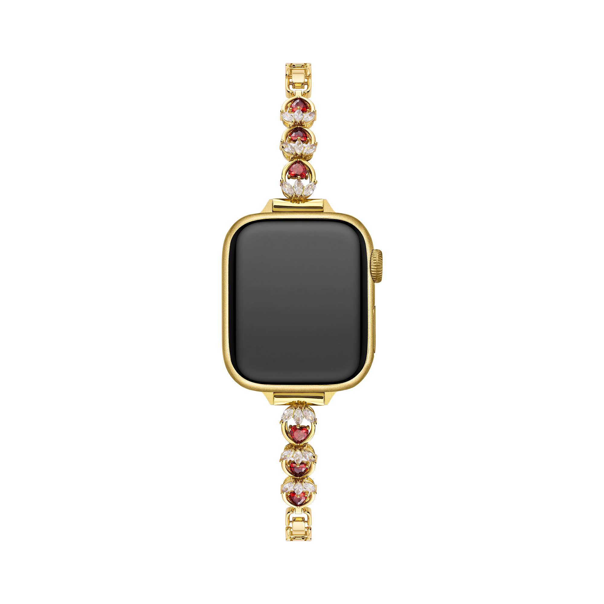 14k Gold / Platinum Plated Stawberry Heart Watch Band for Apple Watch