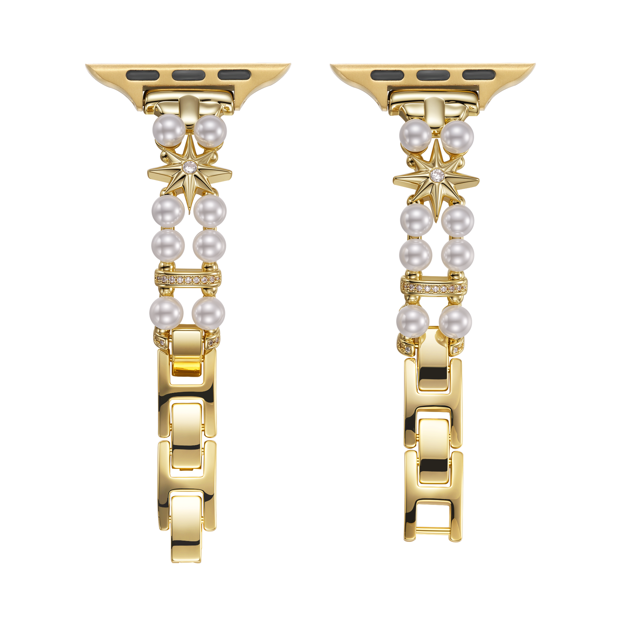 Gold Celestial Pearl Copper Watch Band for Women