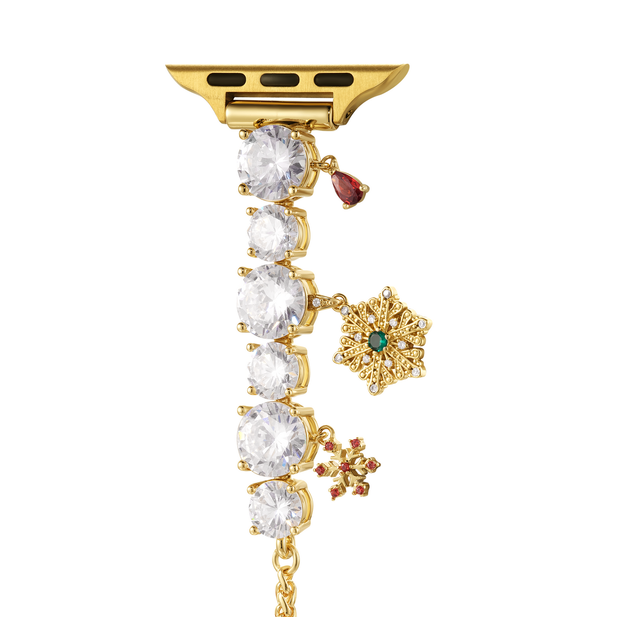 Snowflake Charm Zircon Copper Watch Band for Apple Watch