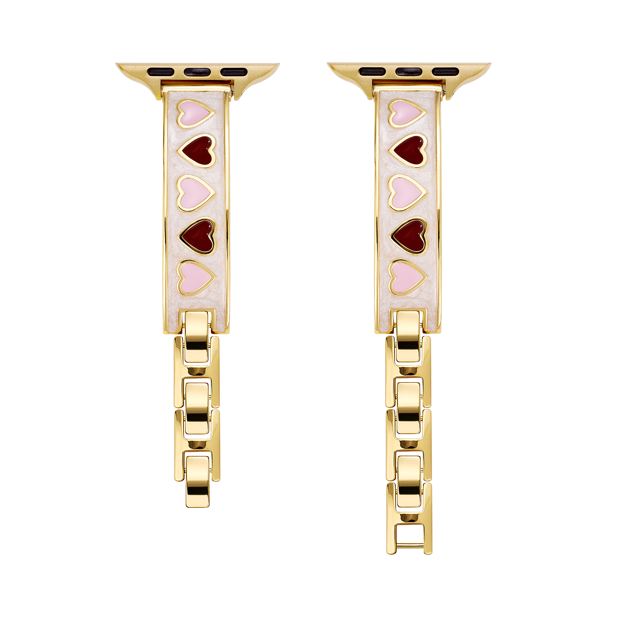 Heart Glow Enamel Copper Bracelet Watch Band for Apple Watch