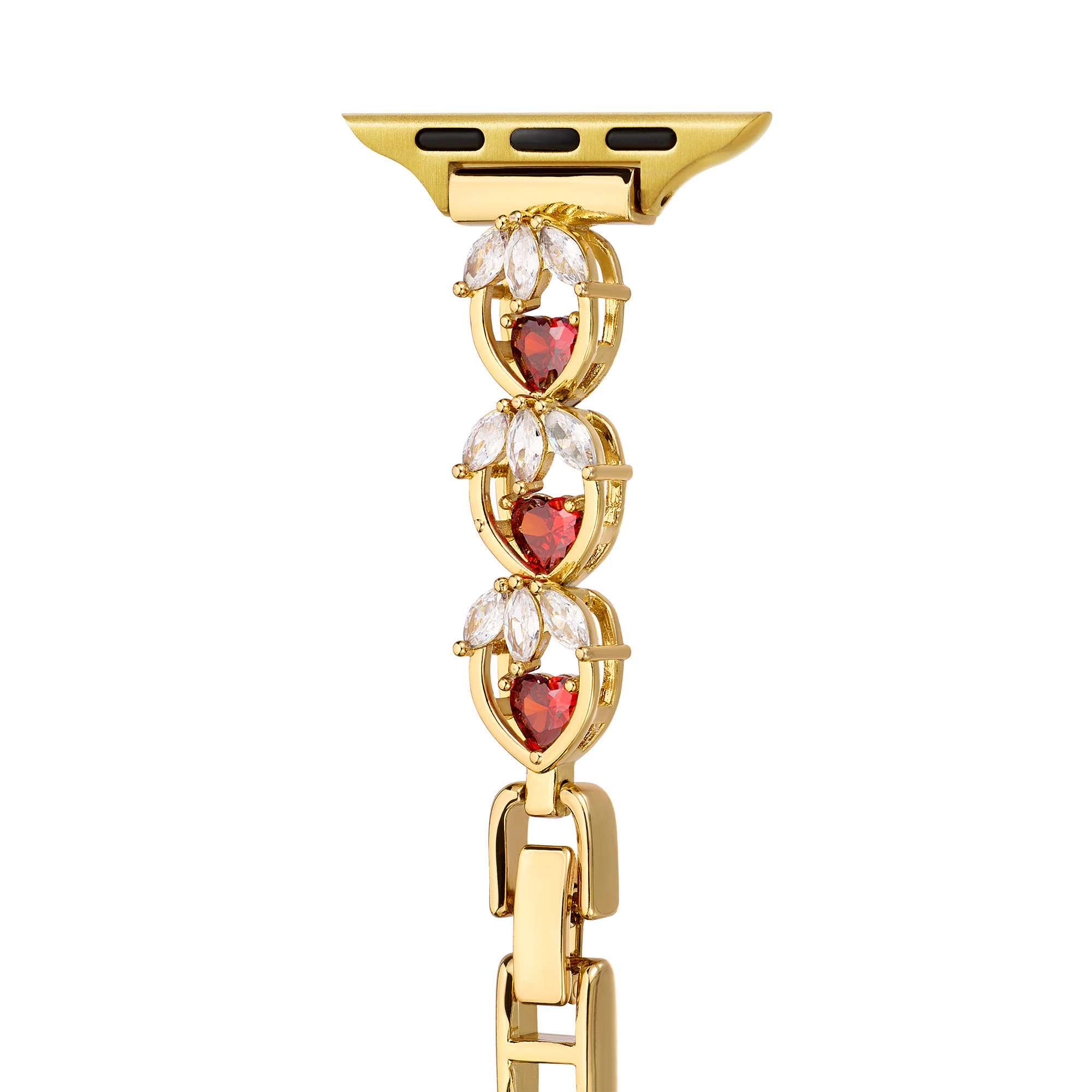 14k Gold / Platinum Plated Stawberry Heart Watch Band for Apple Watch
