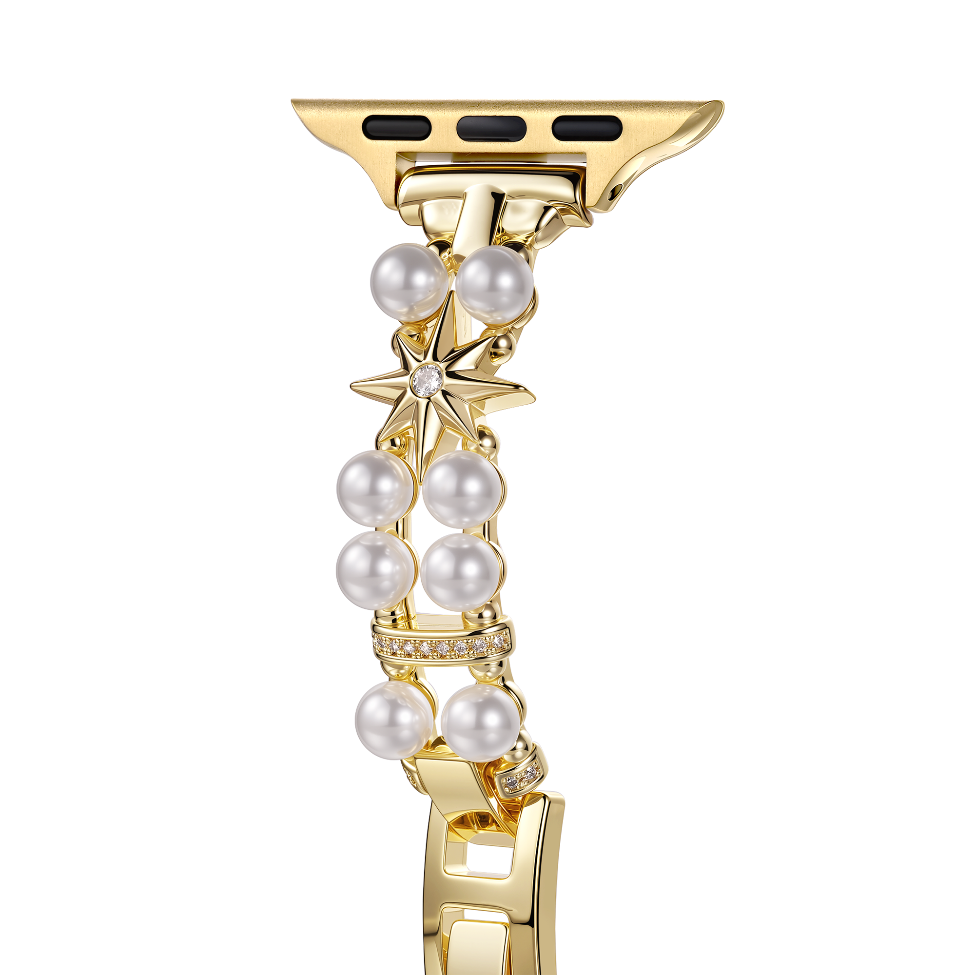 Gold Celestial Pearl Copper Watch Band for Women