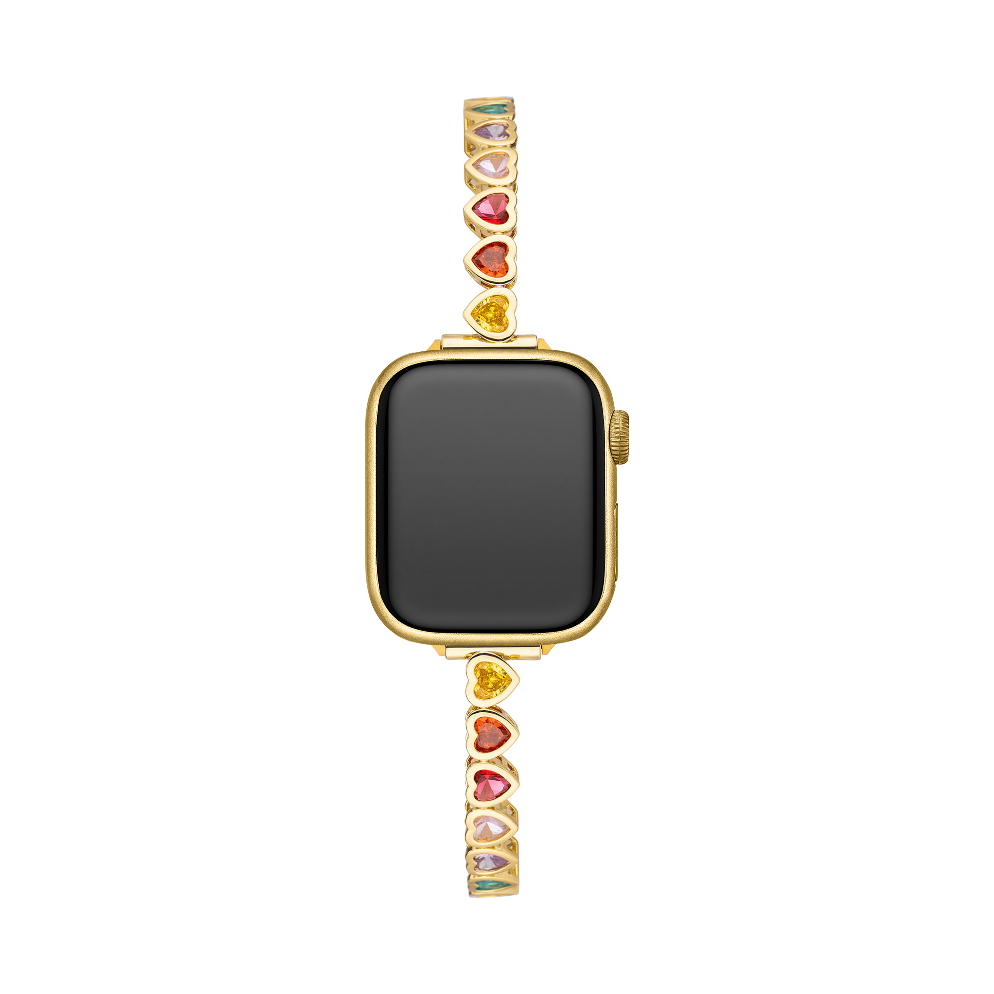Regenbogen Liebe 14k Gold / Platin Beschichtetes Uhrenarmband für Apple Watch