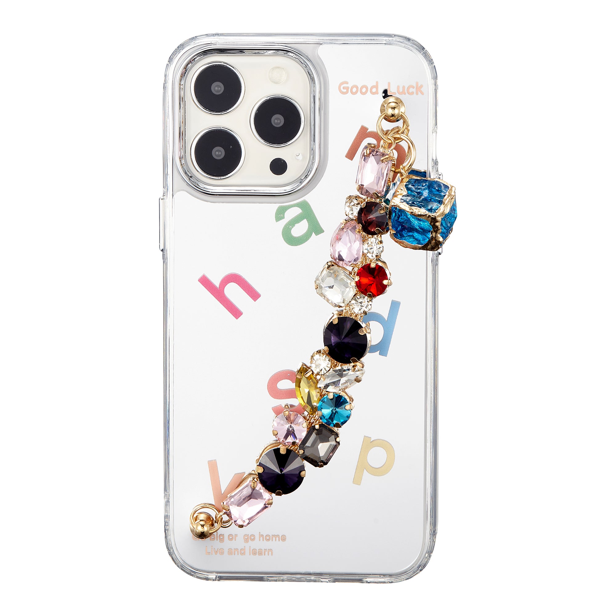 WHIMVOY Reflective Mirror Case with Crystal Chain