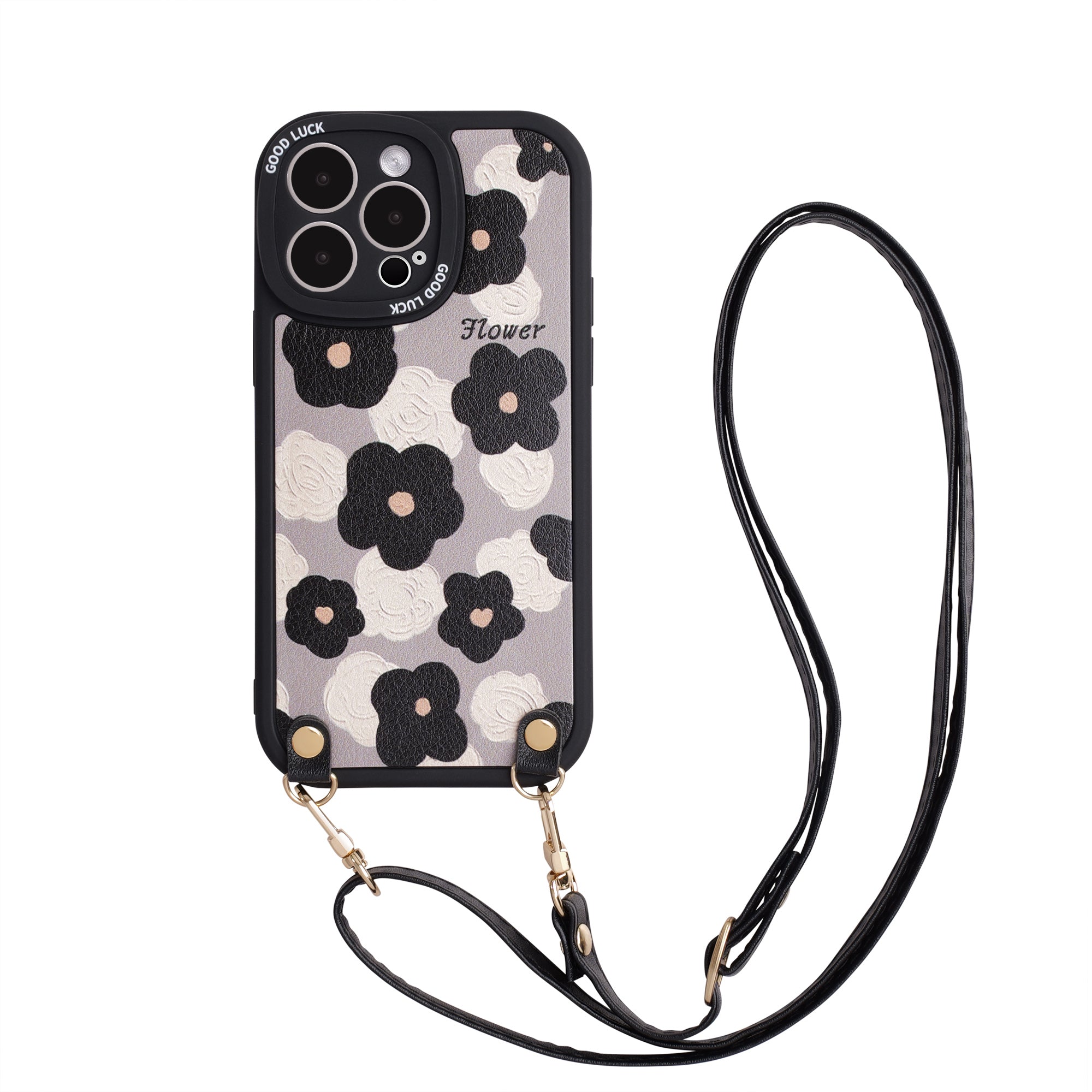 Floral Phone Case with Cross-body Strap