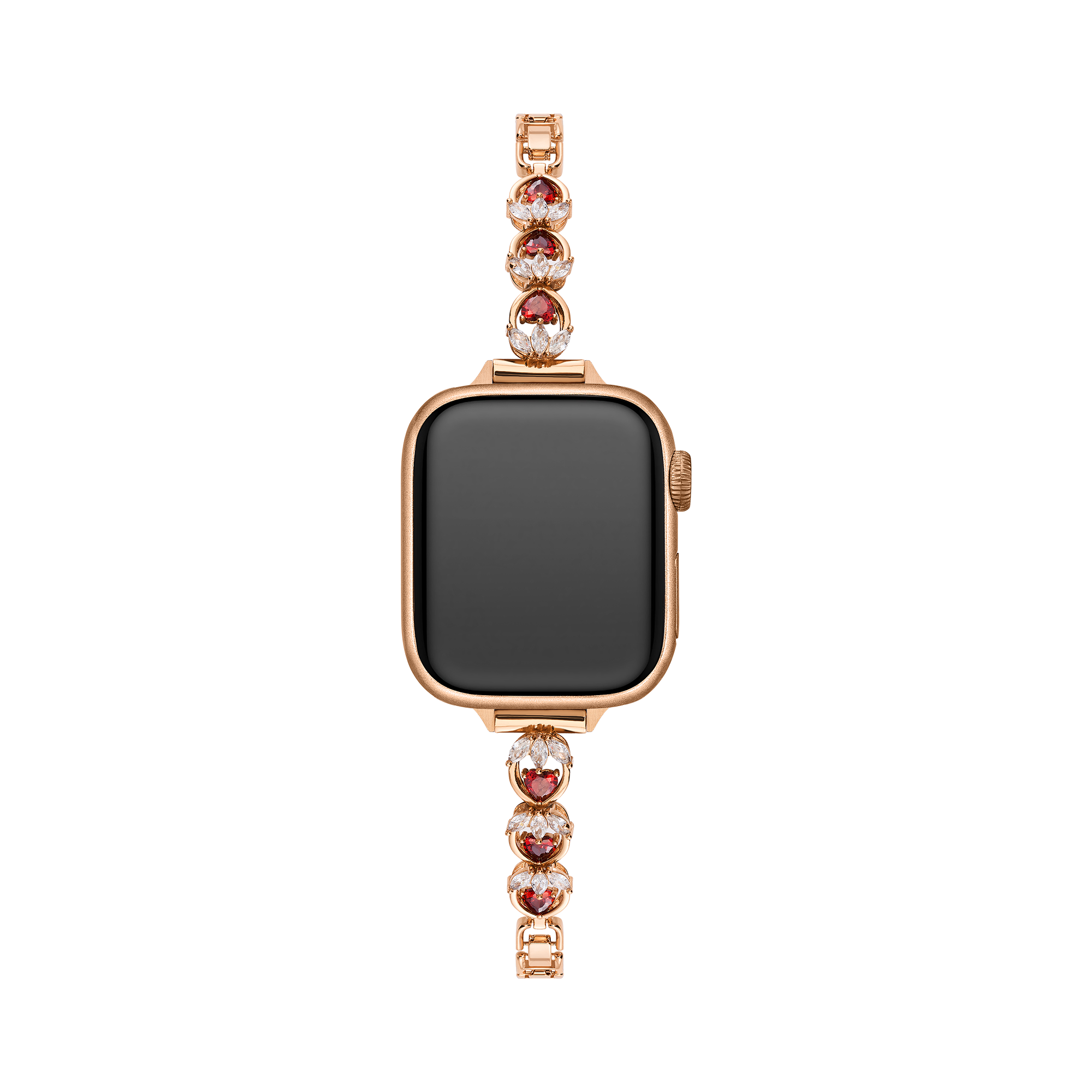 14k Gold / Platinum Plated Stawberry Heart Watch Band for Apple Watch