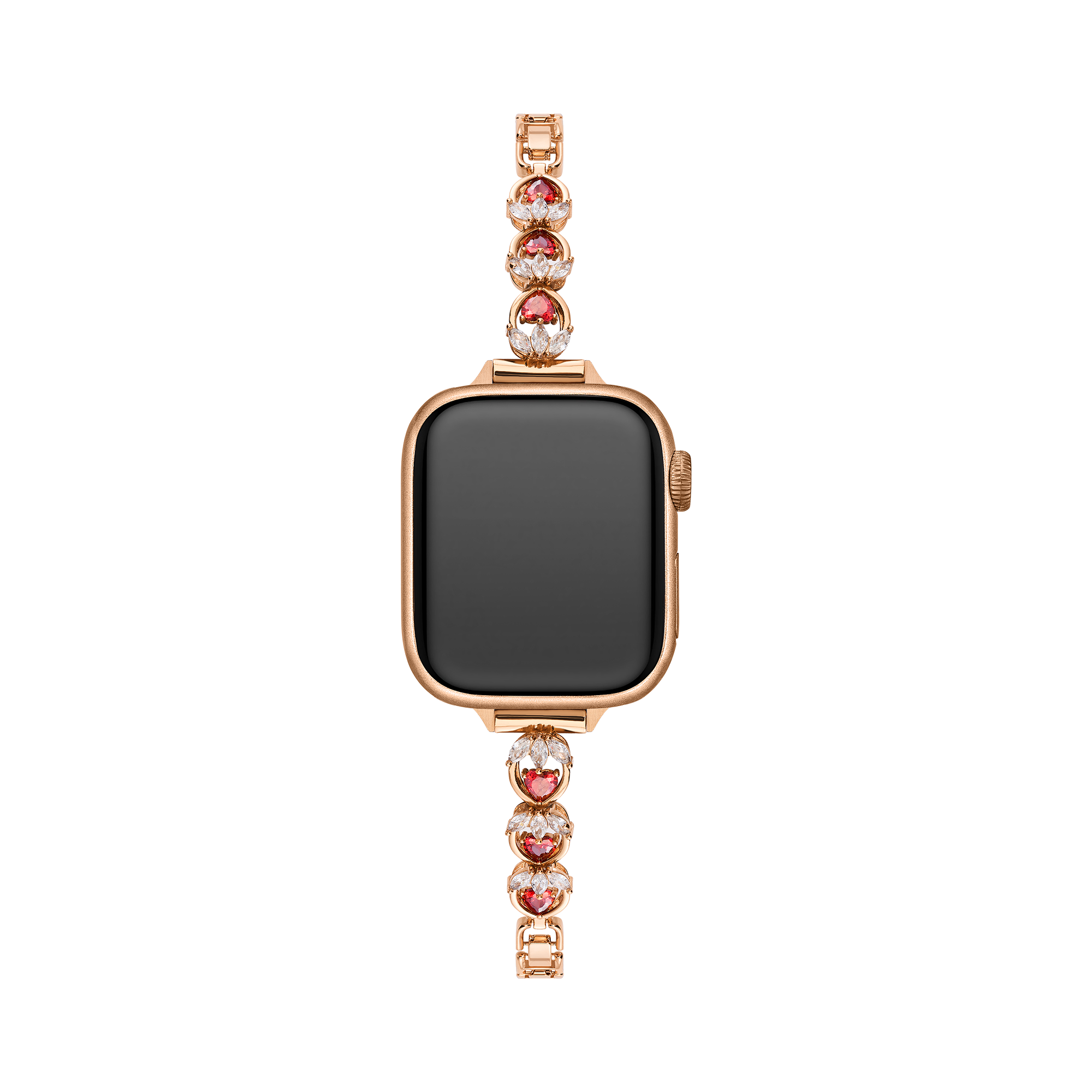 14k Gold / Platinum Plated Stawberry Heart Watch Band for Apple Watch