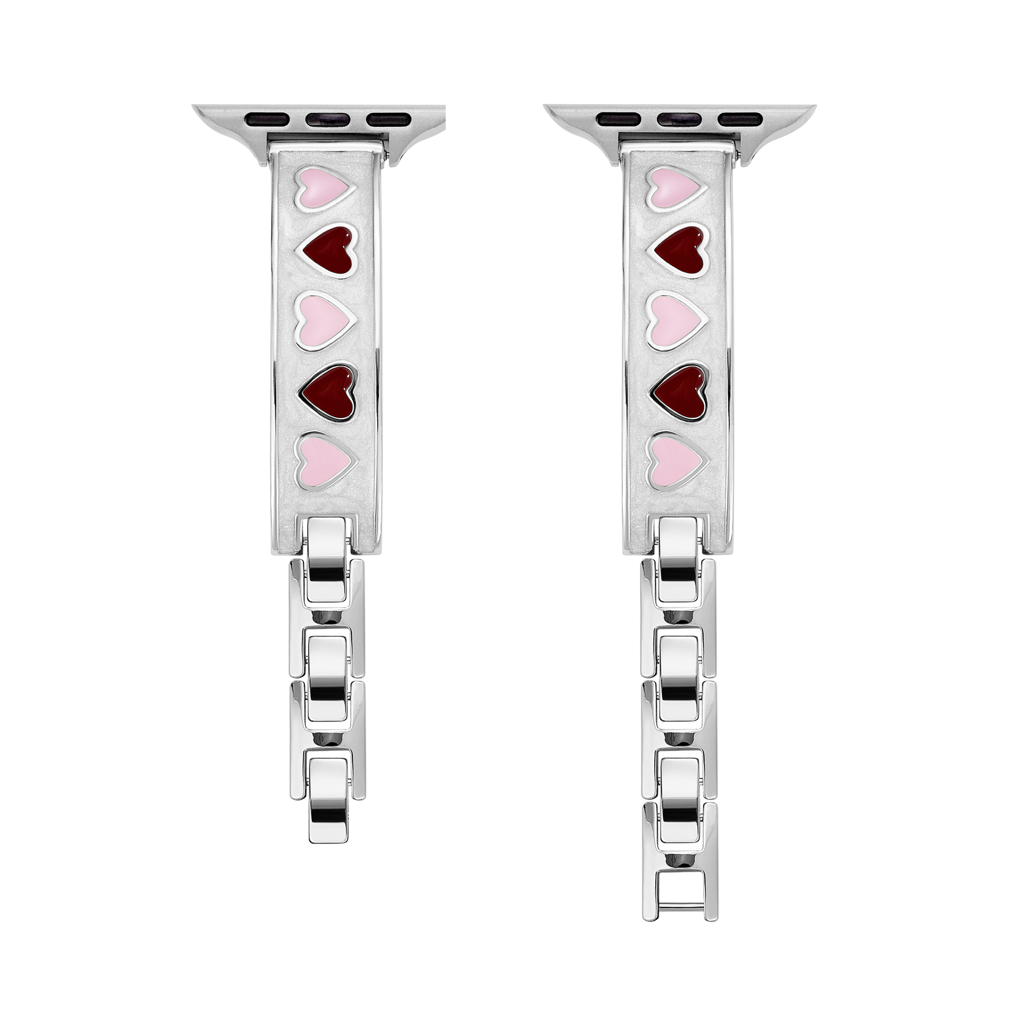 Heart Glow Enamel Copper Bracelet Watch Band for Apple Watch