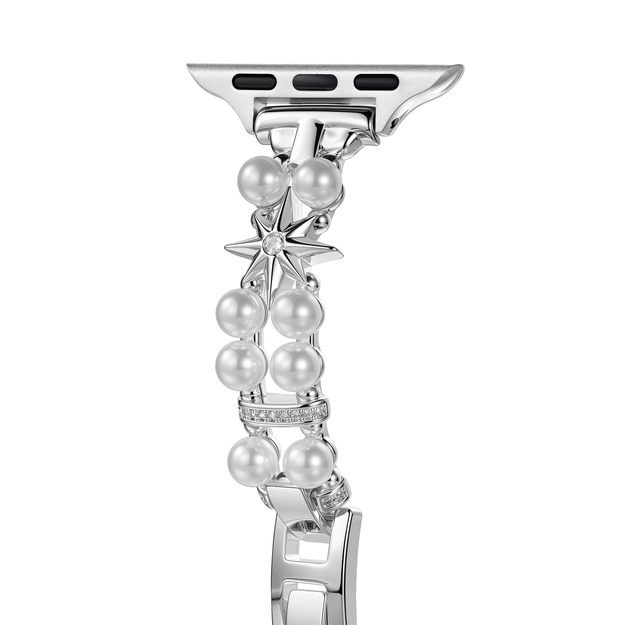 Silver Celestial Pearl Copper Watch Band for Women