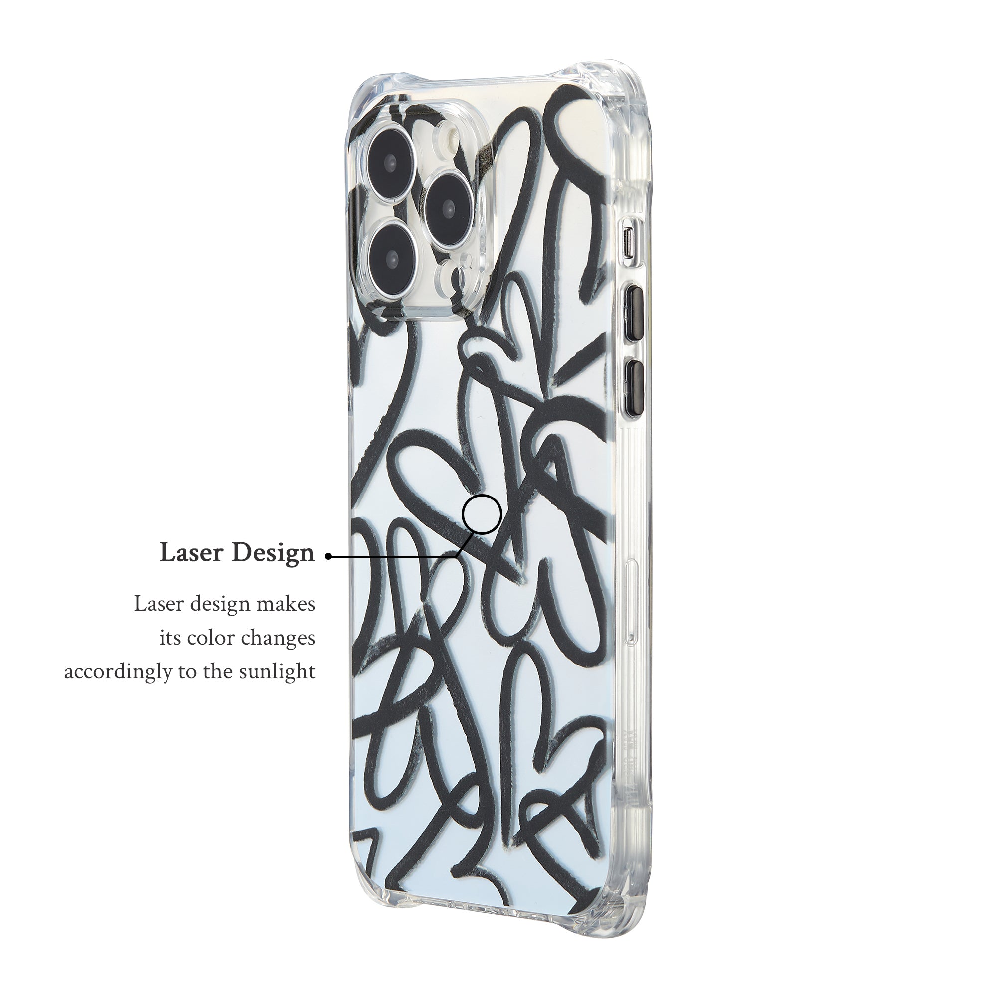 Heart Printed Laser Phone Case