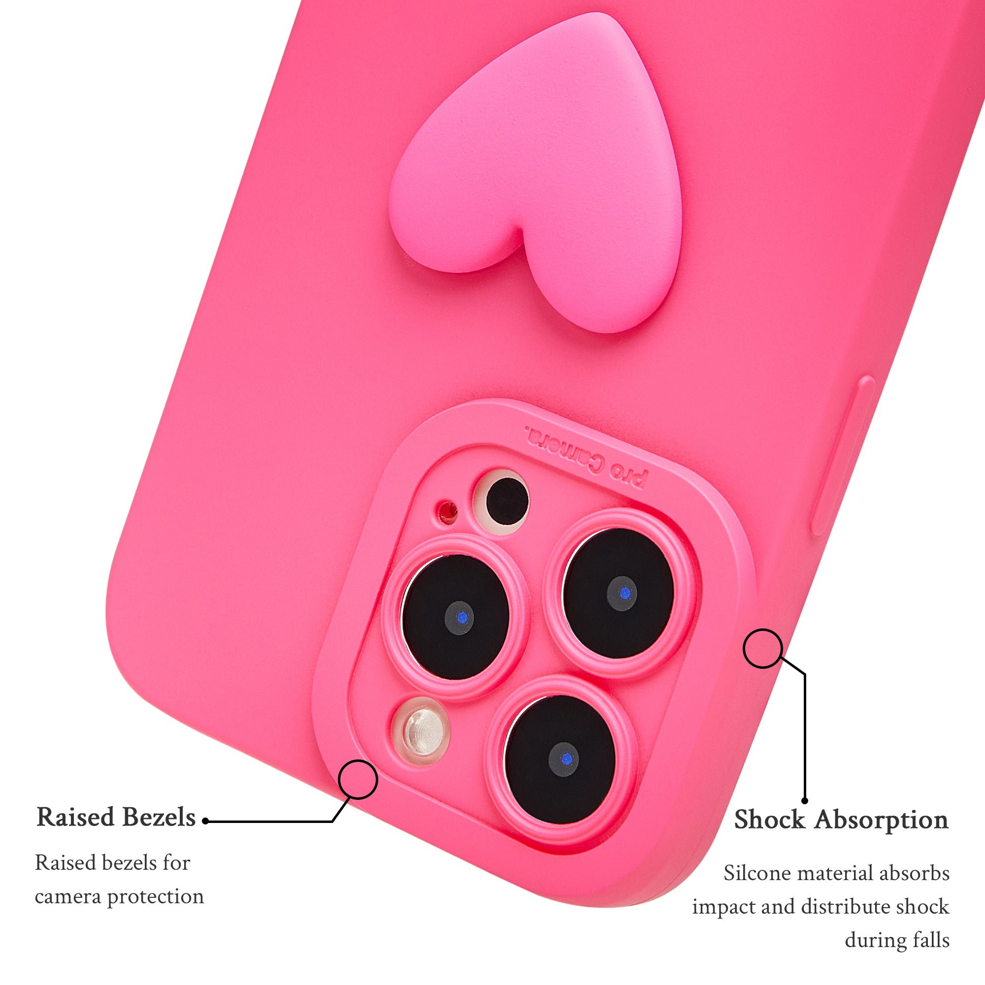 Heart Decorative Solid Phone Case