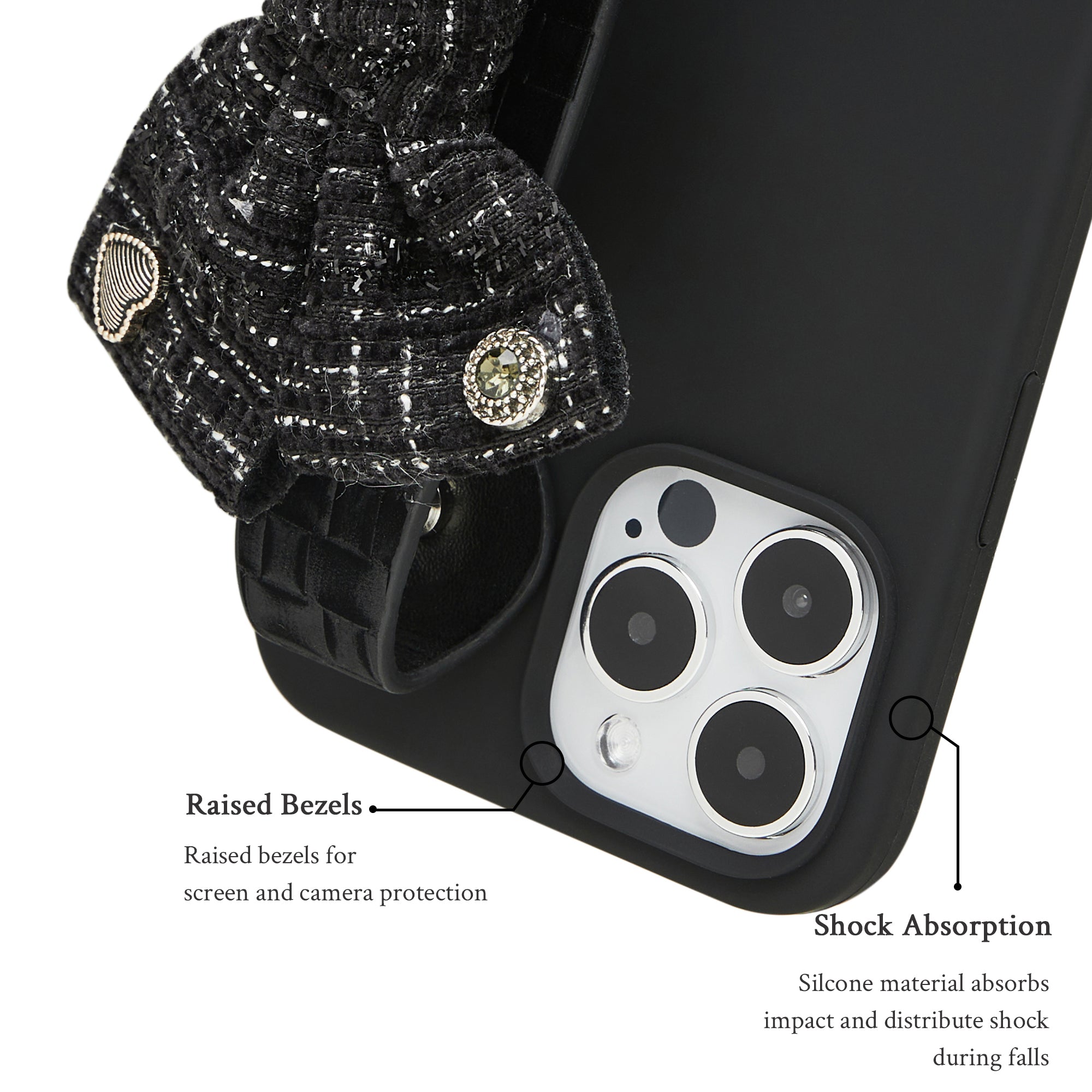Plaid Bowknot Wristlet Phone Case