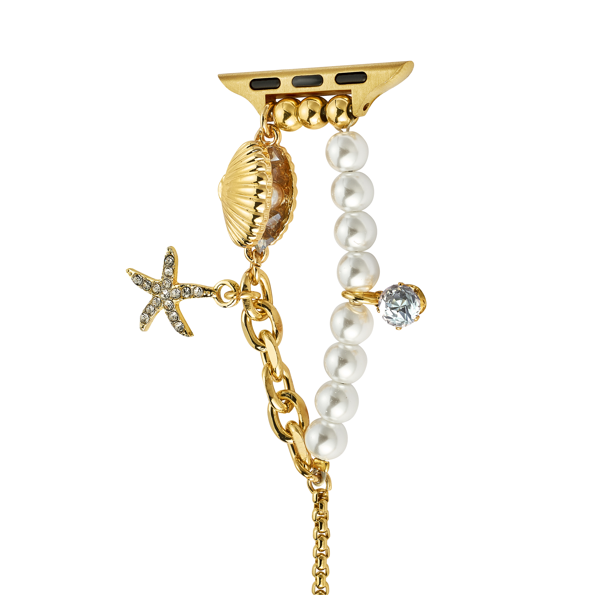 Coastal Pearl Charm Beaded Band for Apple Watch