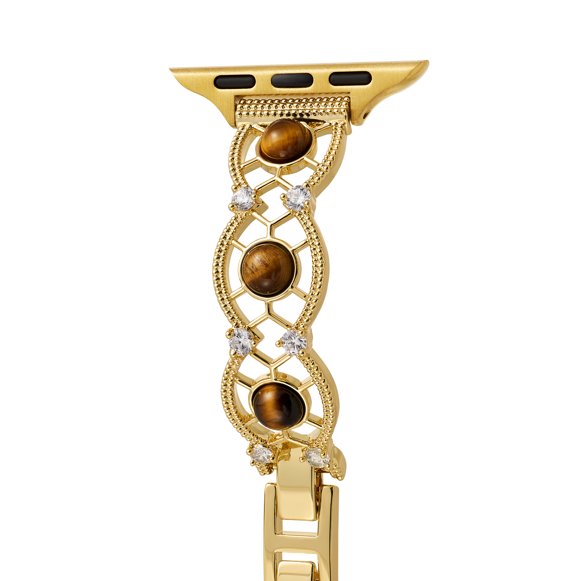 14k Gold / Platinum Plated Interwoven Stone Watch Band for Apple Watch