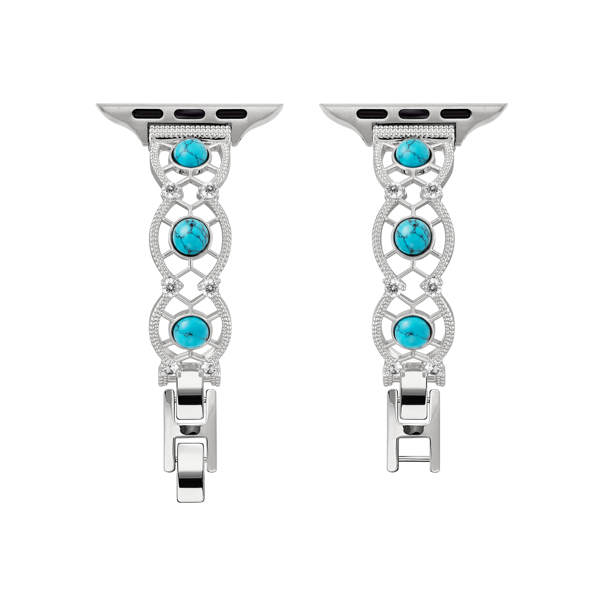 14k Gold / Platinum Plated Interwoven Stone Watch Band for Fitbit