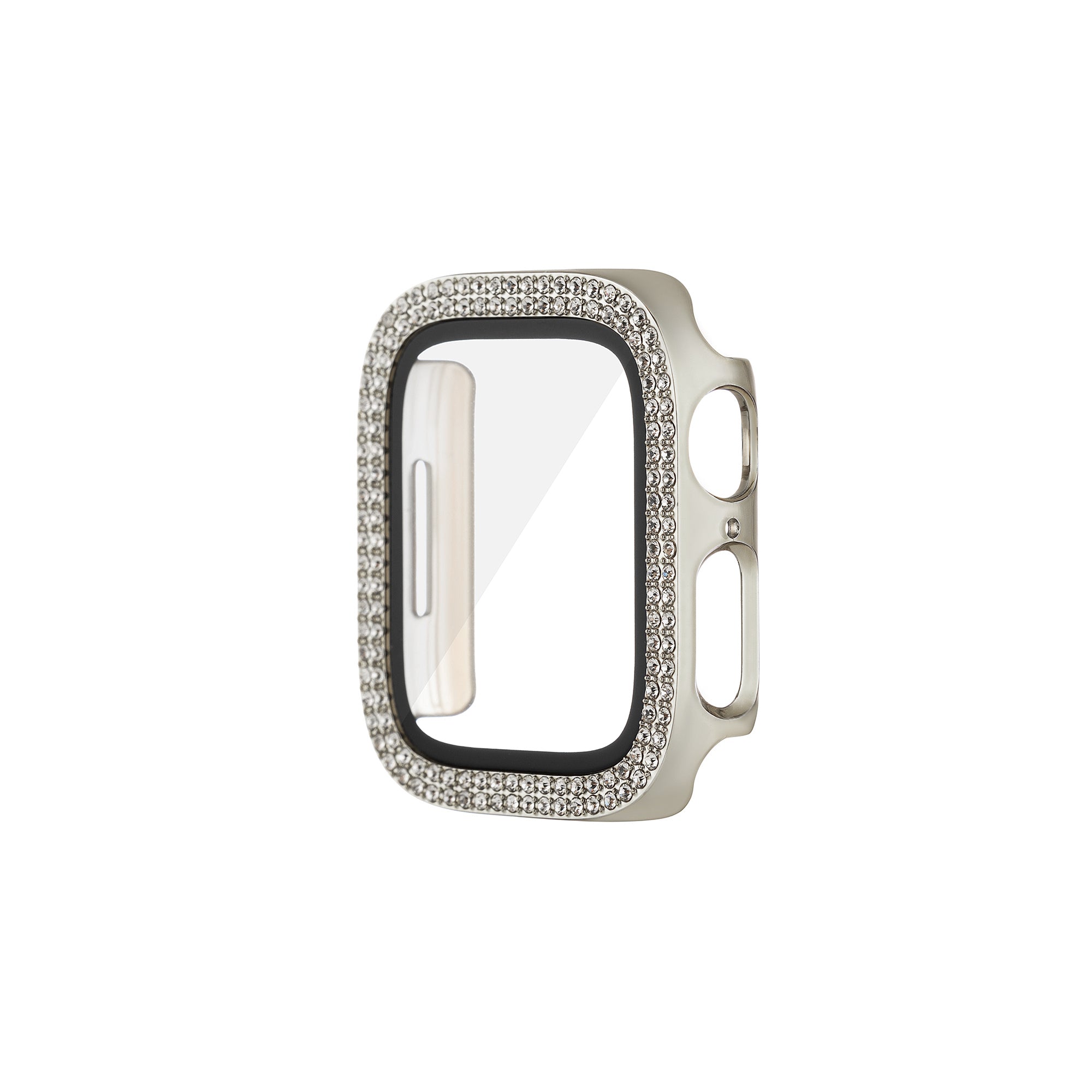 光沢のあるラインストーンで包まれたApple Watchケース